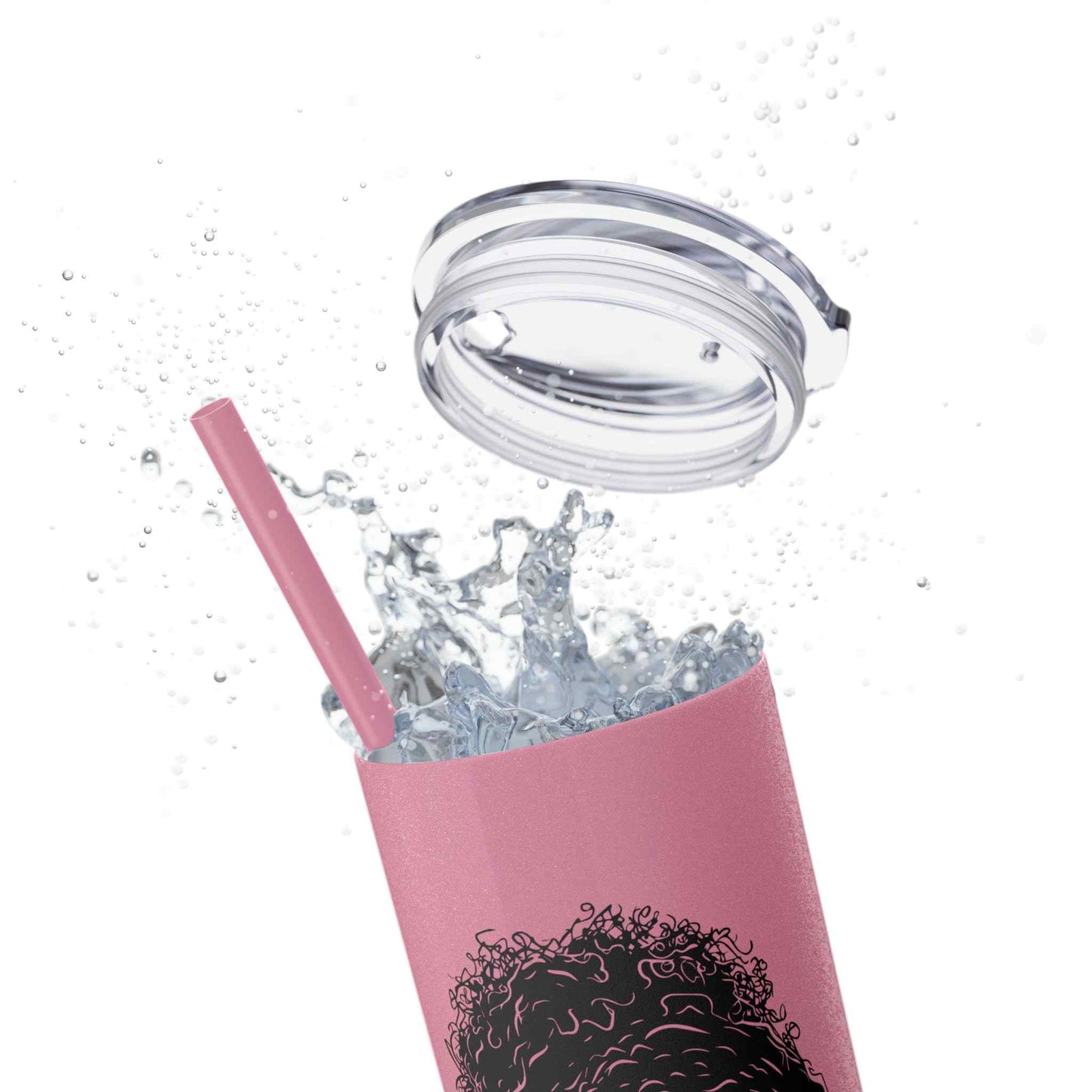 Book Girly Skinny Tumbler with Straw, 20oz
