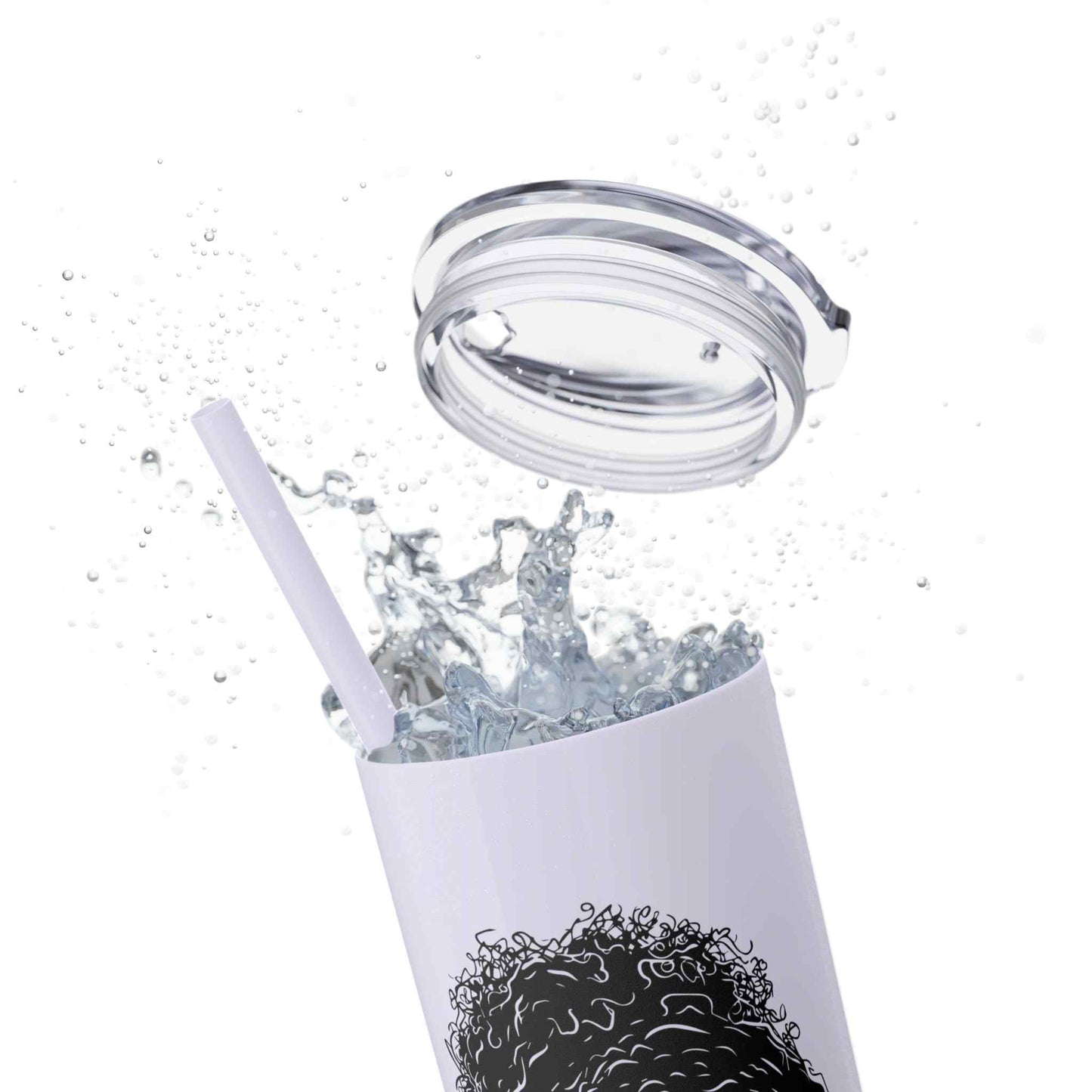 Book Girly Skinny Tumbler with Straw, 20oz