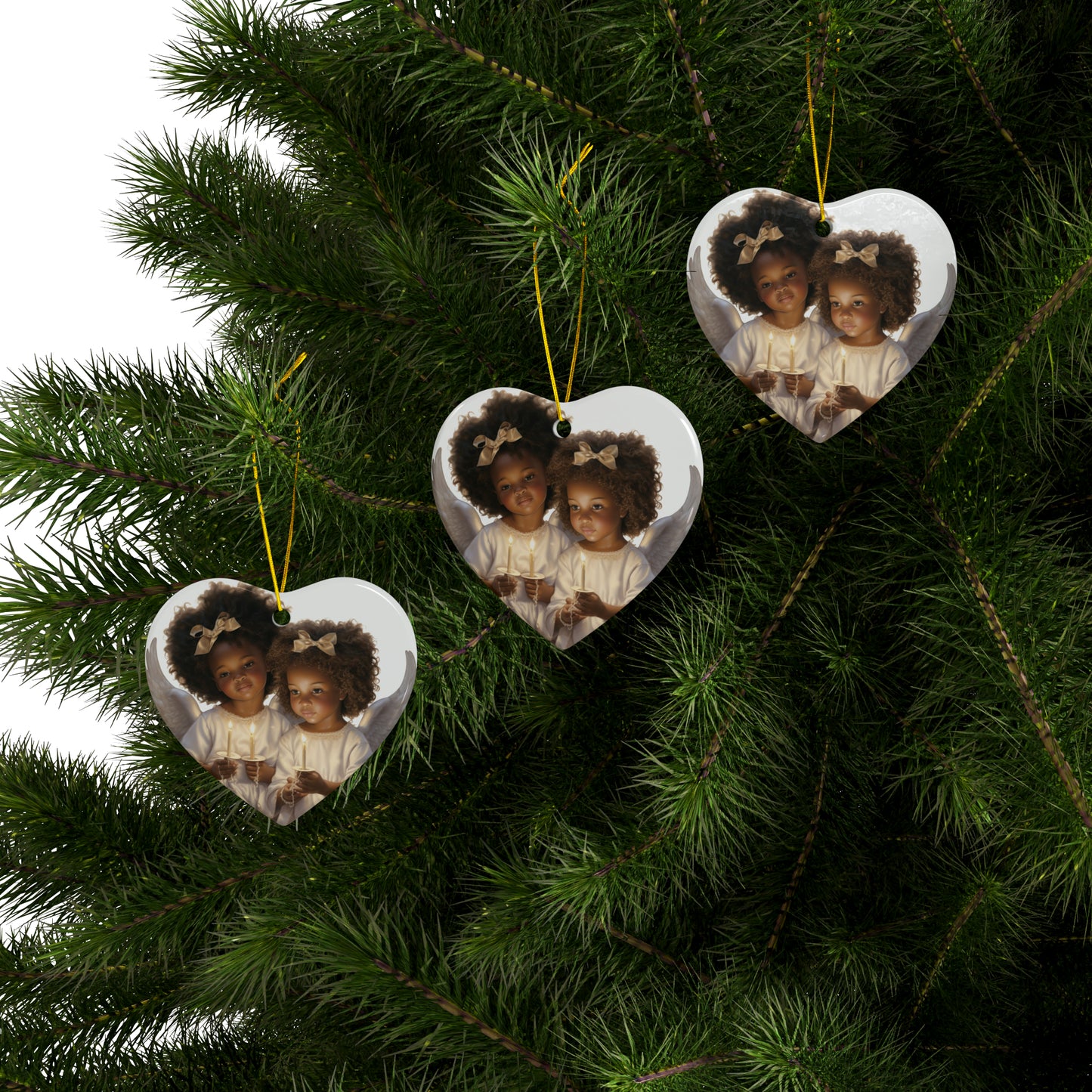 Little Angels Among Us - Ceramic Ornaments (1pc, 3pcs, 5pcs, 10pcs)