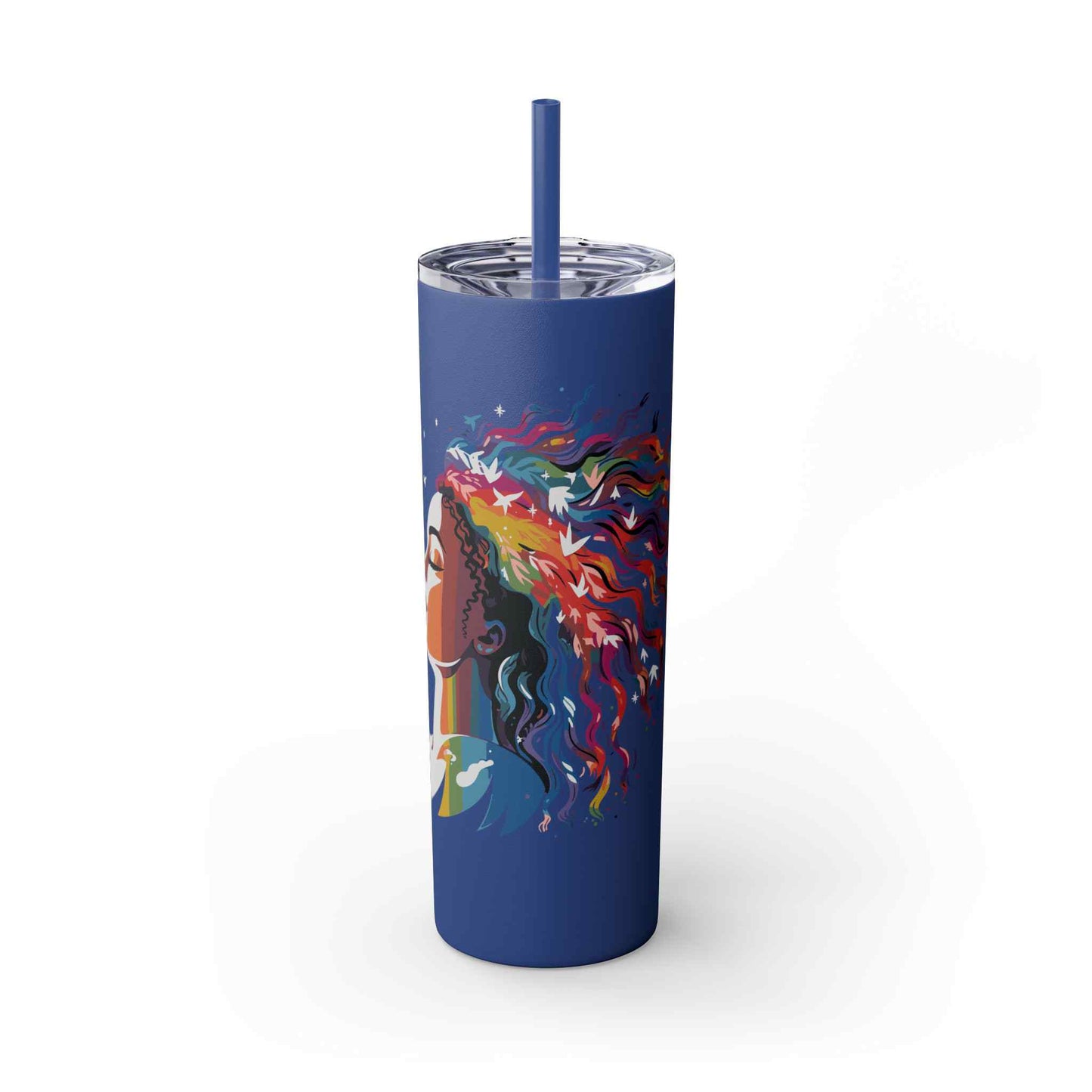 Blush Beauty Skinny Tumbler with Straw, 20oz
