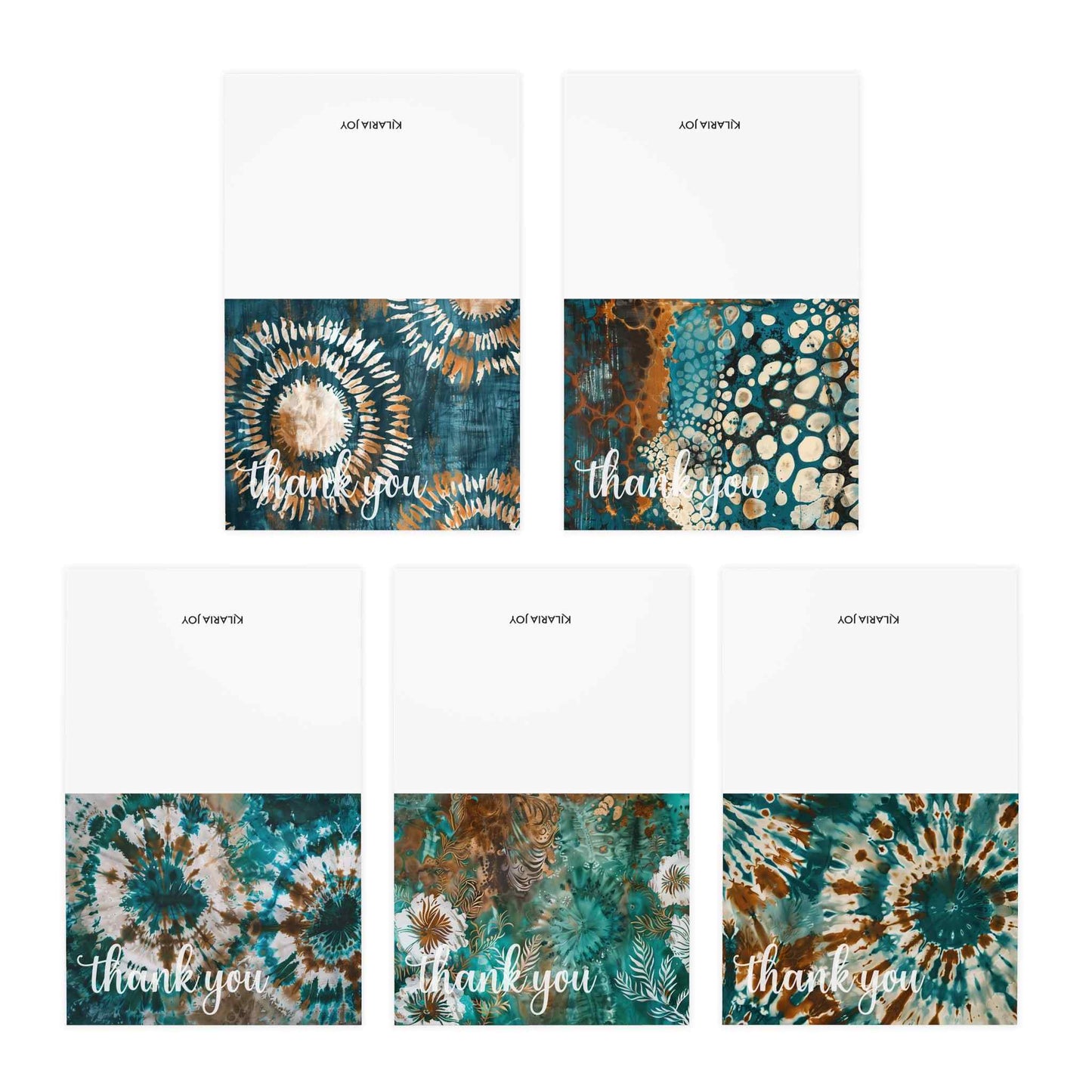 Tranquil Batik Multi-Design Thank You Cards (5-Pack)