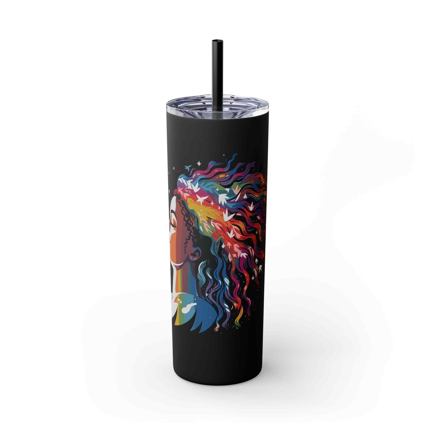 Blush Beauty Skinny Tumbler with Straw, 20oz