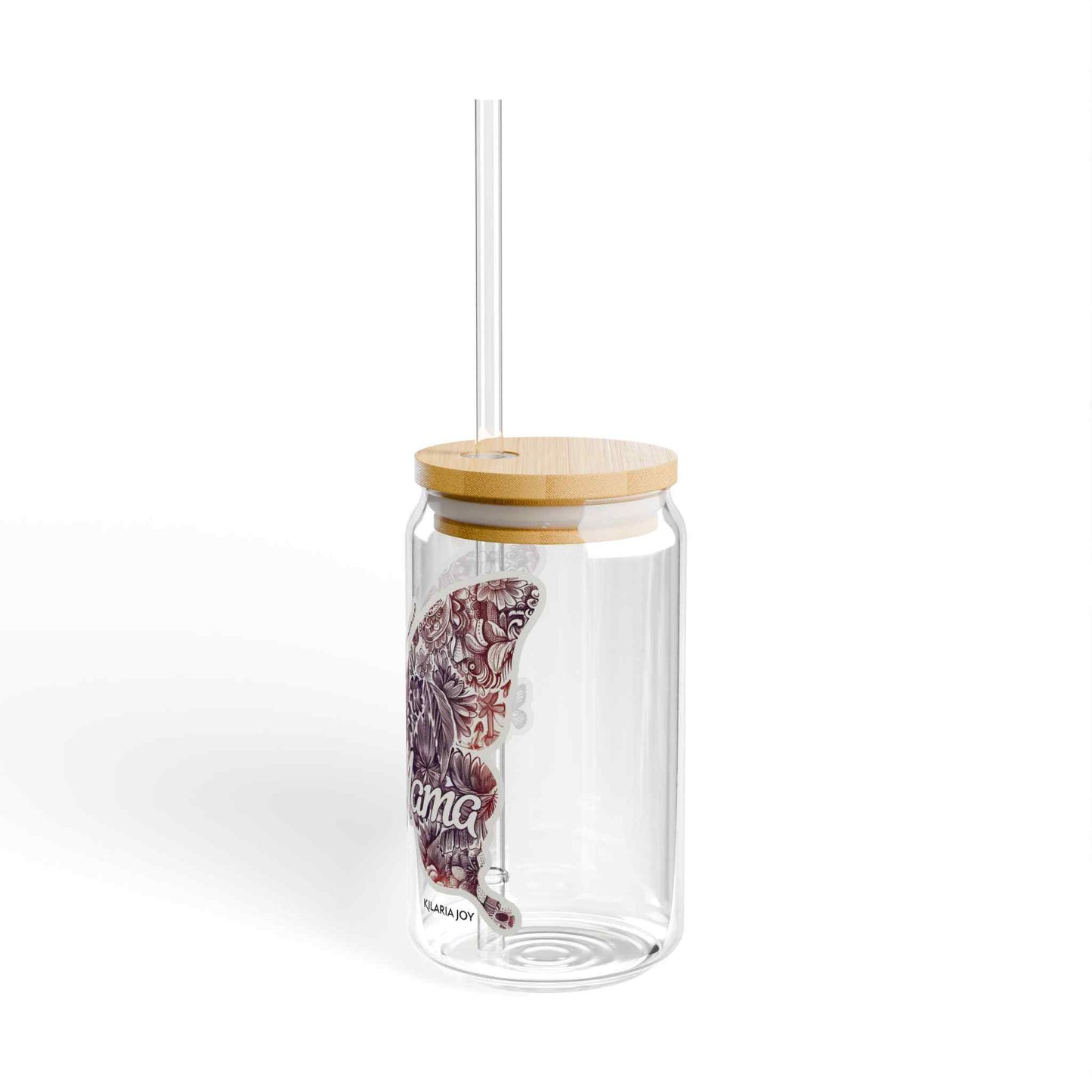 Fly Mama Sipper Glass with Lid, 16oz