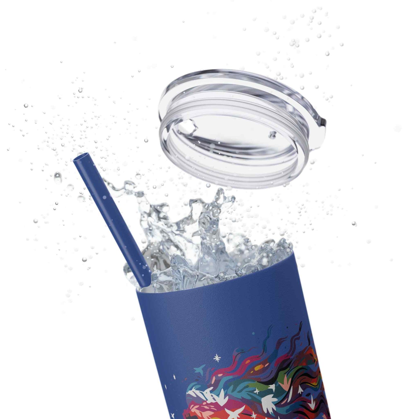 Blush Beauty Skinny Tumbler with Straw, 20oz