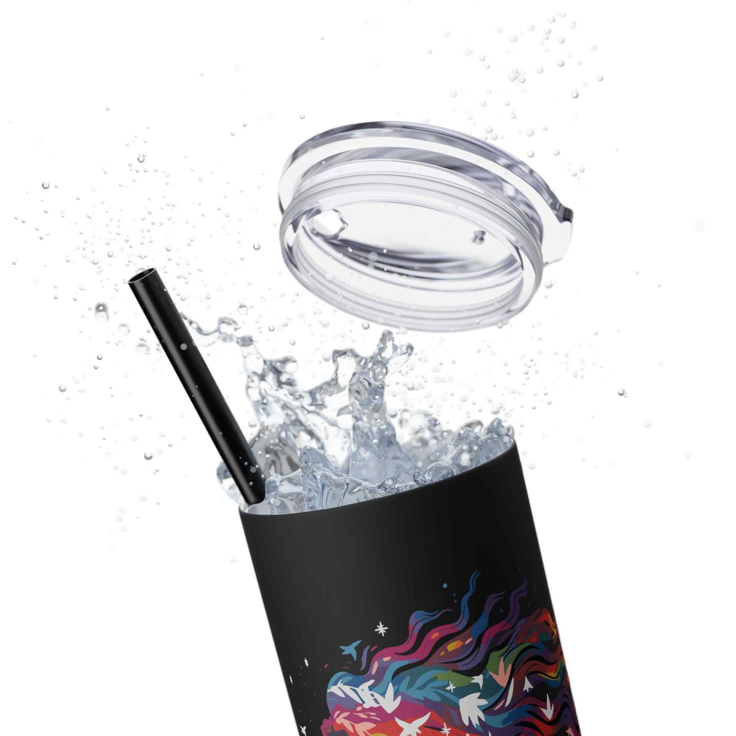 Blush Beauty Skinny Tumbler with Straw, 20oz