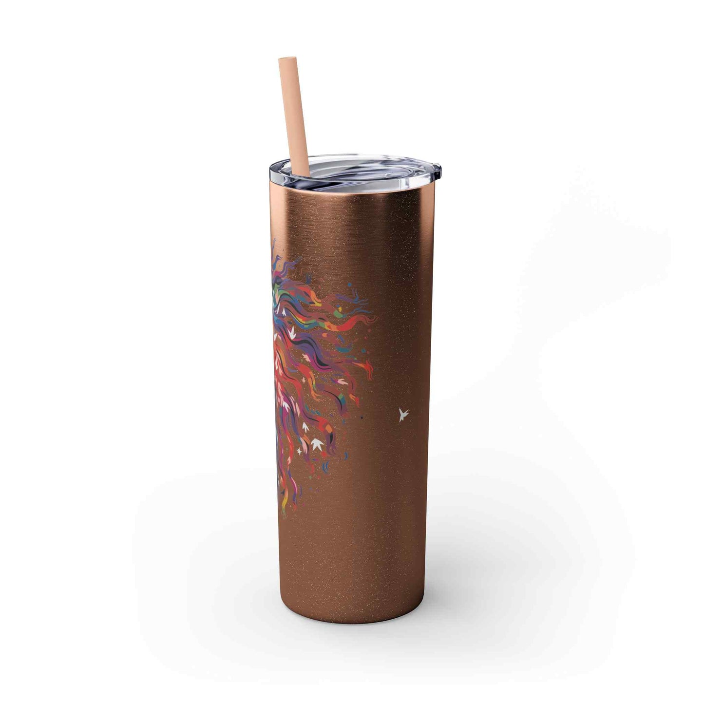 Blush Beauty Skinny Tumbler with Straw, 20oz
