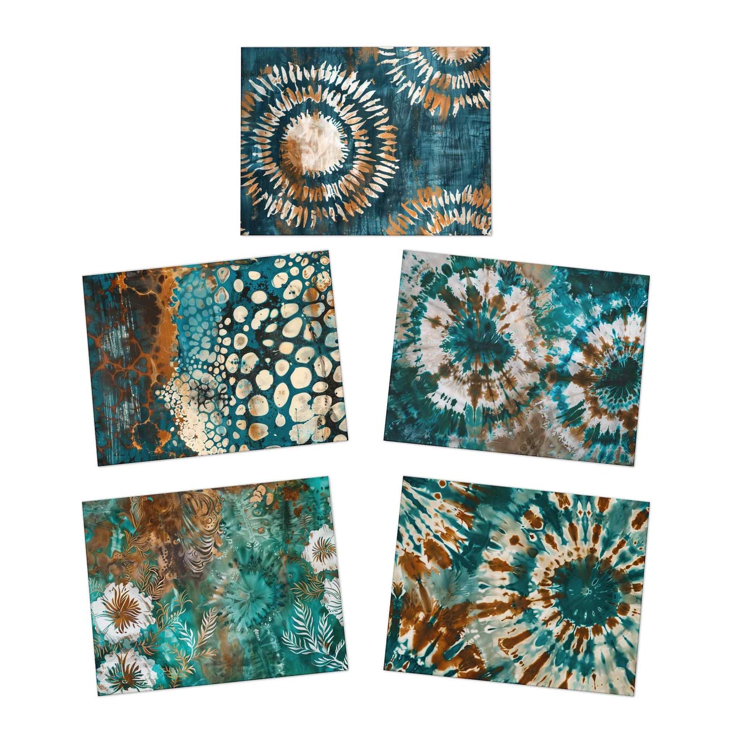 Tranquil Batik Multi-Design Blank Note Cards (5-Pack)