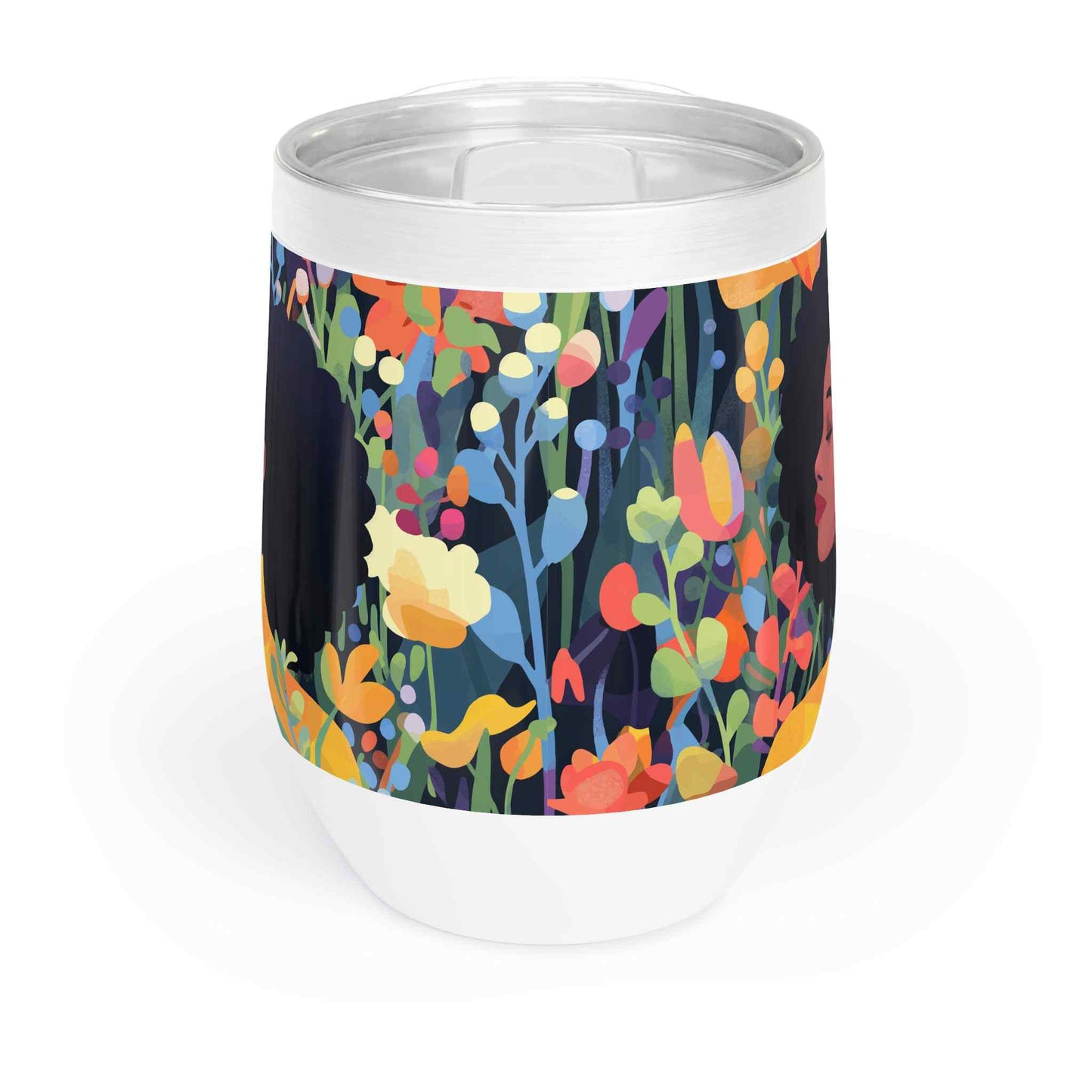 Garden Grace Wine Tumbler with Lid, 12oz