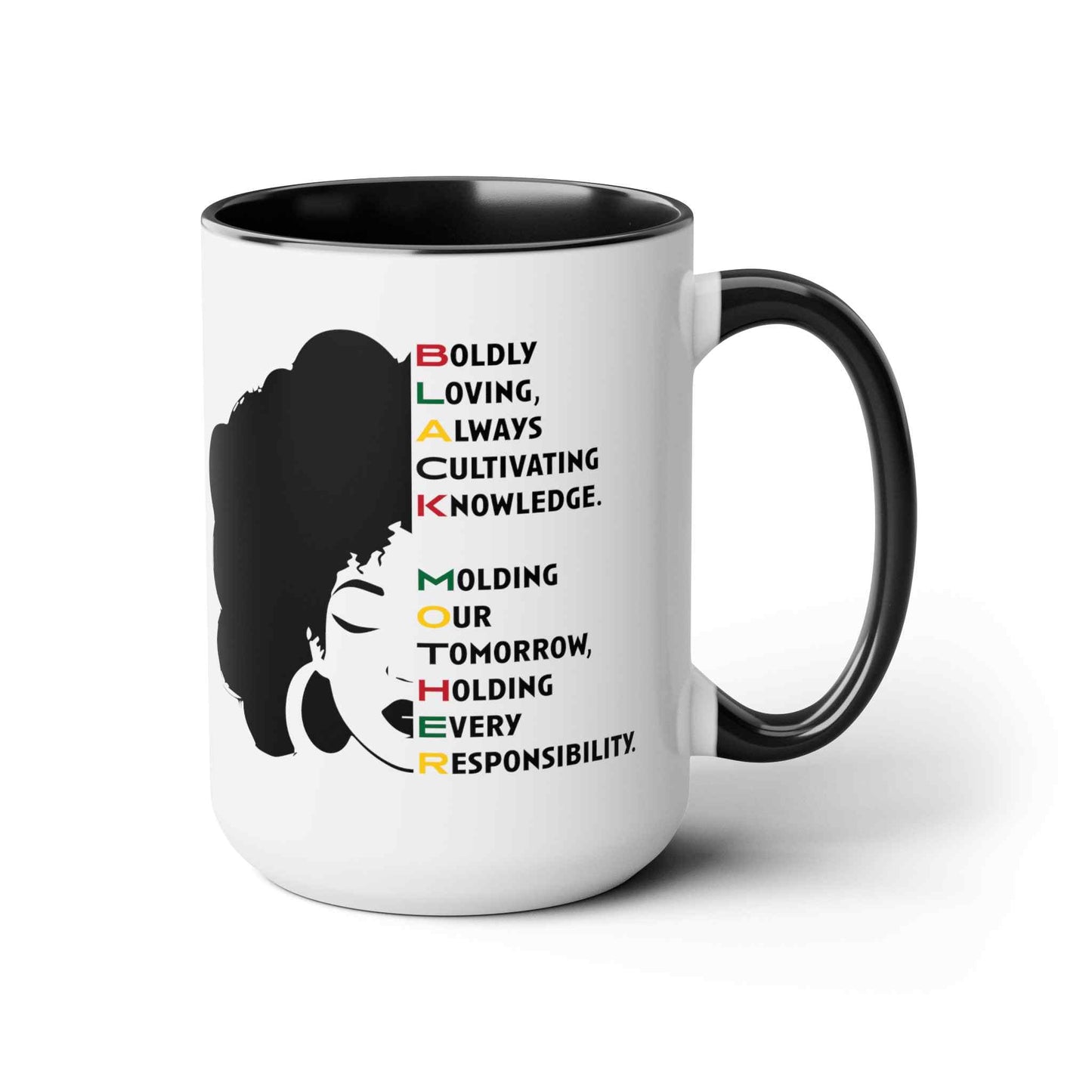 Black Mother Two-Tone Coffee Mug, 15oz
