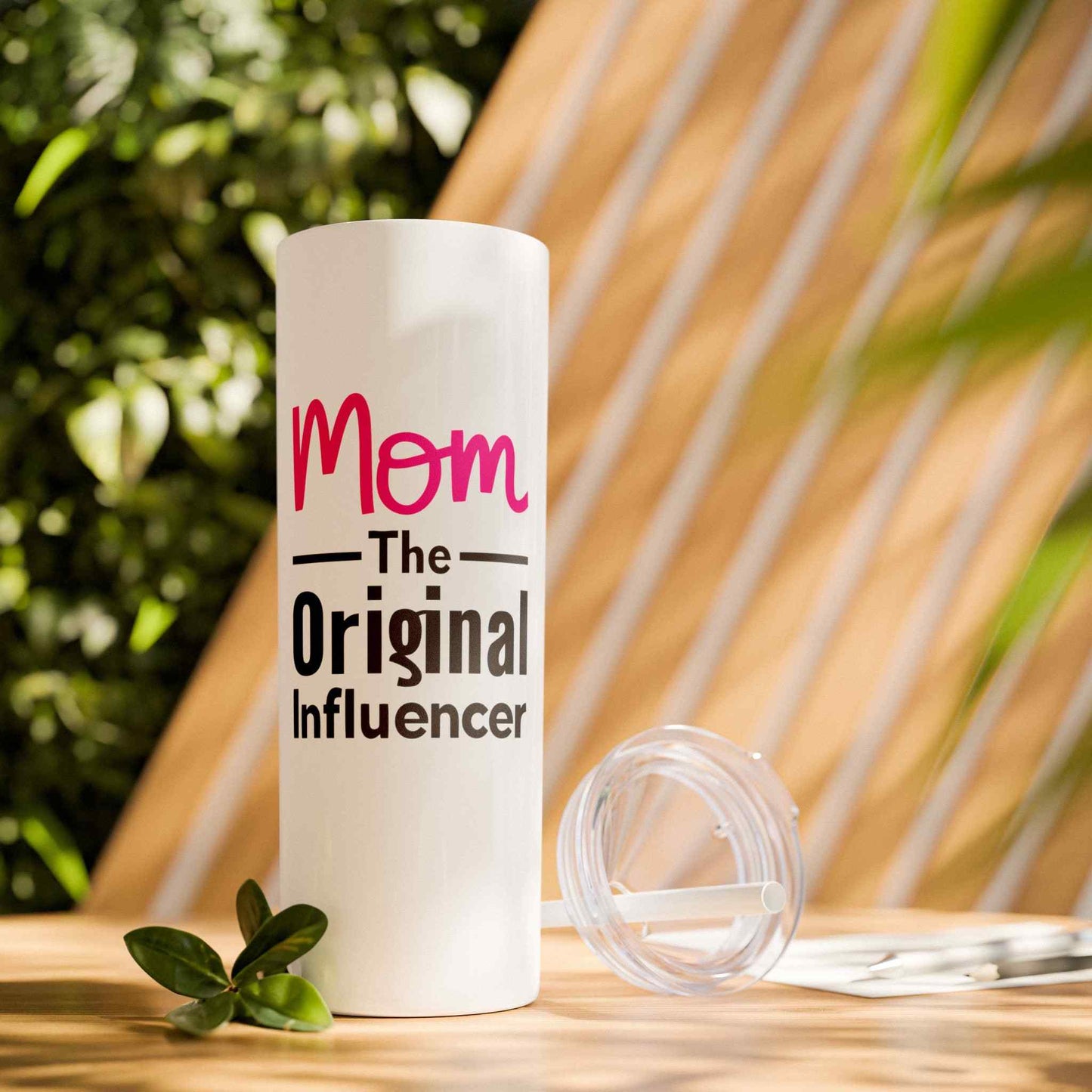 Mom Influencer Skinny Tumbler with Straw, 20oz