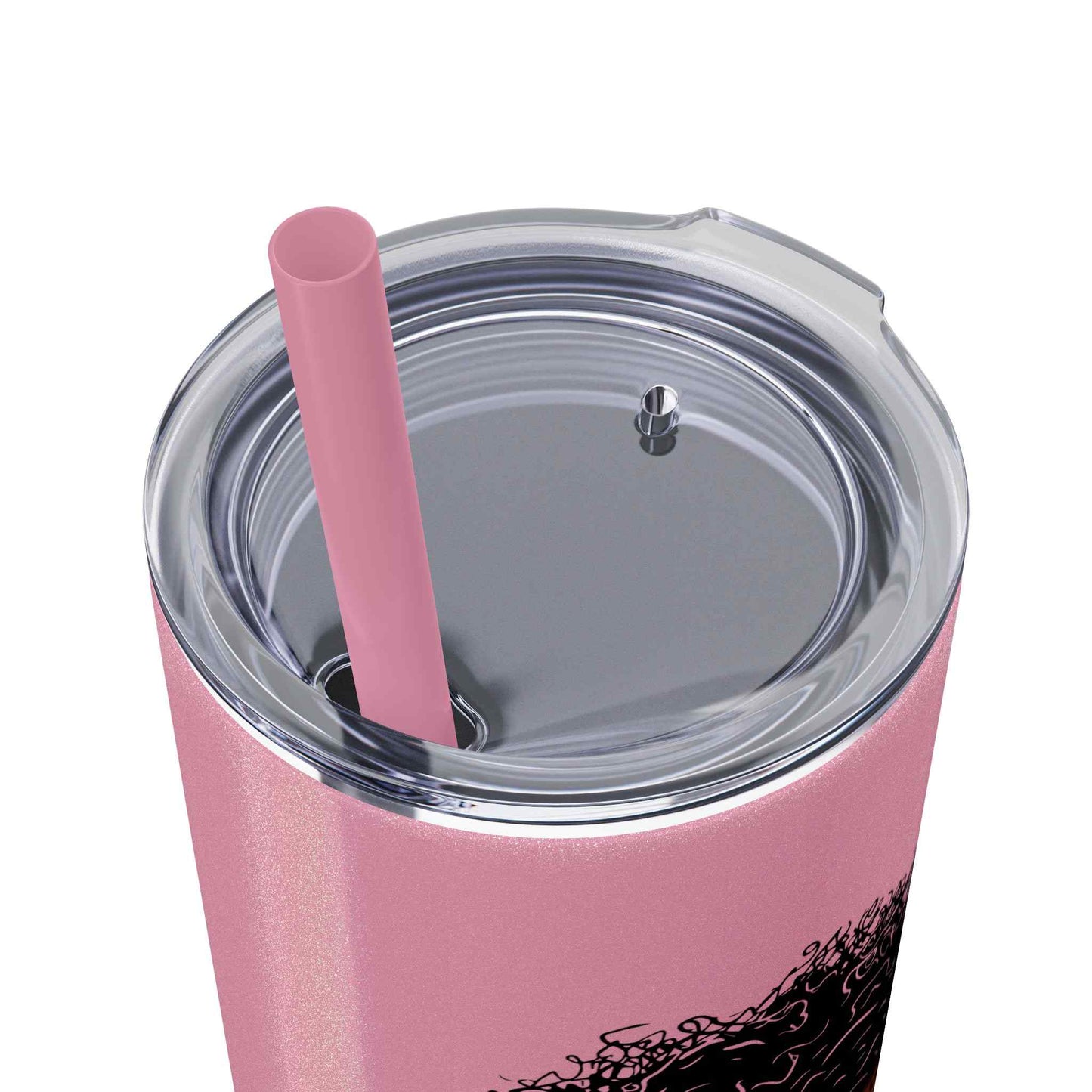 Book Girly Skinny Tumbler with Straw, 20oz