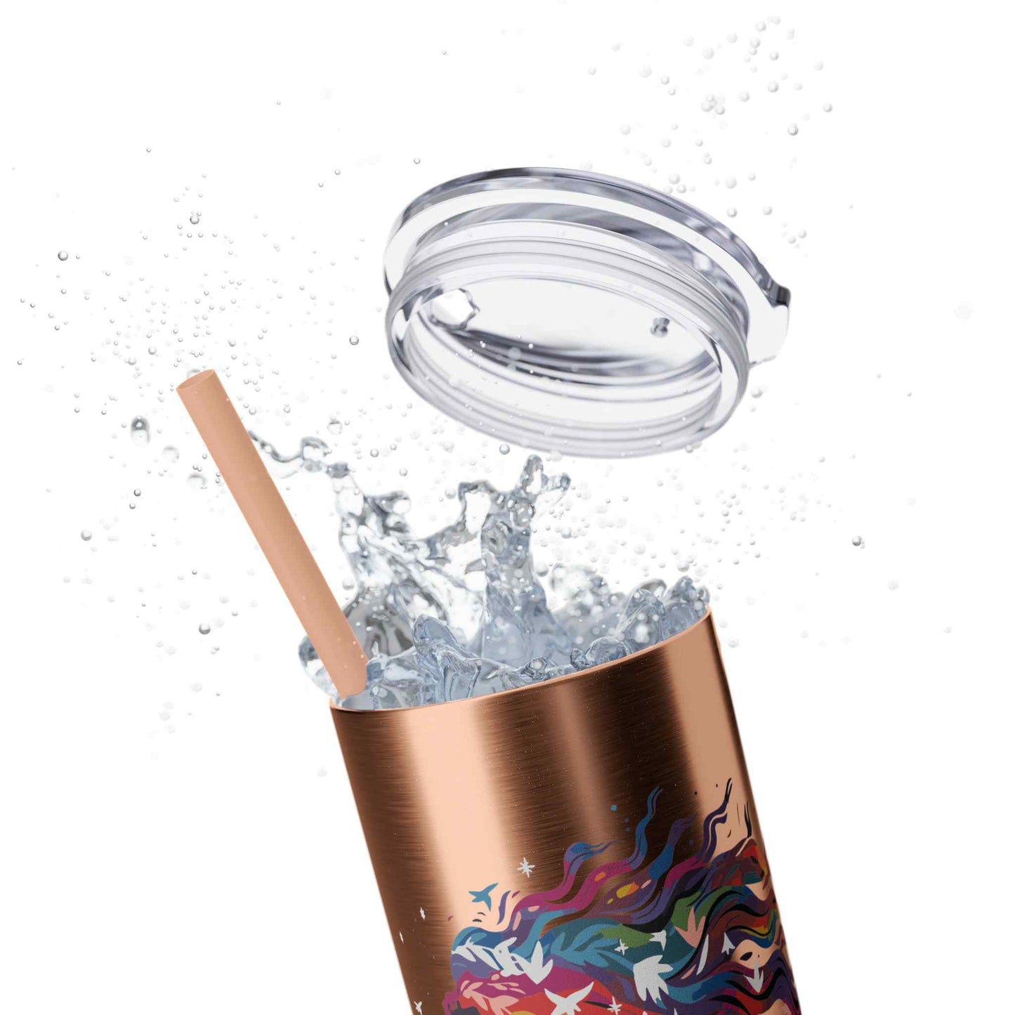 Blush Beauty Skinny Tumbler with Straw, 20oz