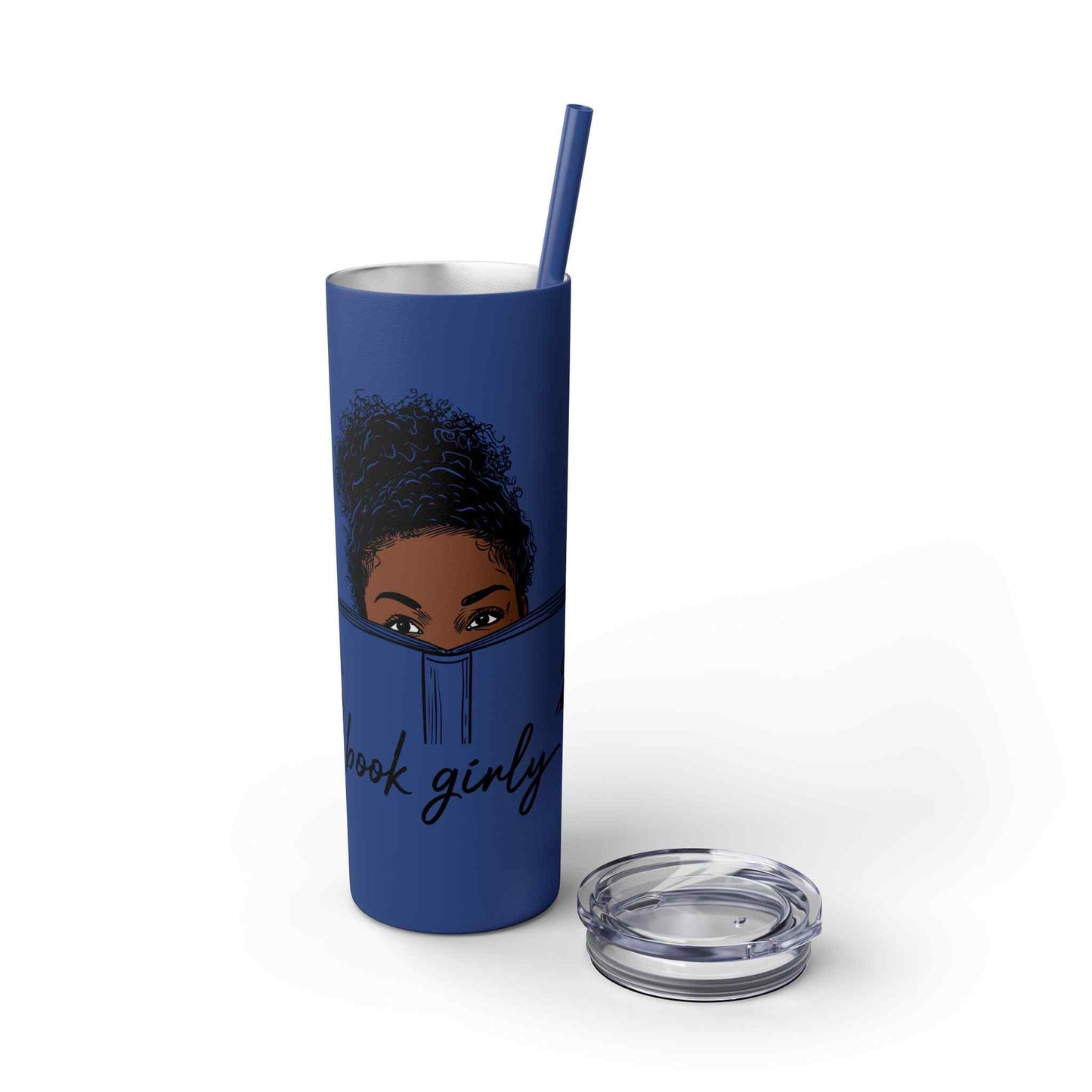 Book Girly Skinny Tumbler with Straw, 20oz