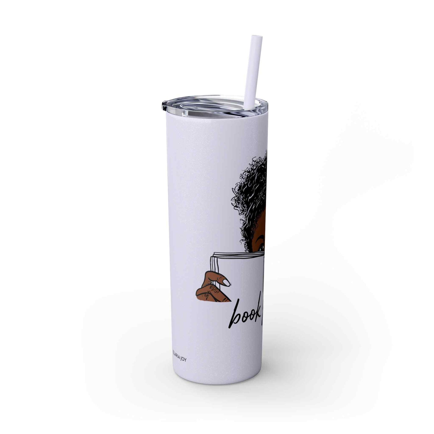 Book Girly Skinny Tumbler with Straw, 20oz