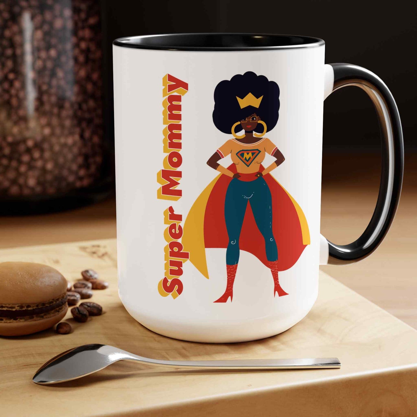Super Mommy Two-Tone Coffee Mug, 15oz