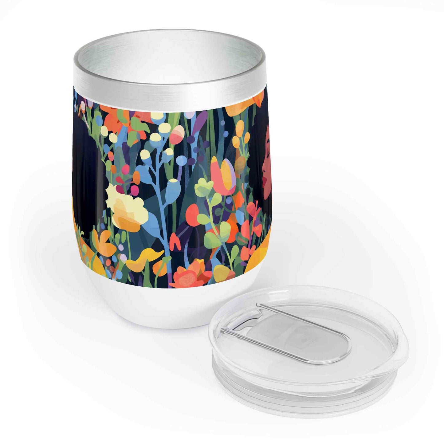 Garden Grace Wine Tumbler with Lid, 12oz
