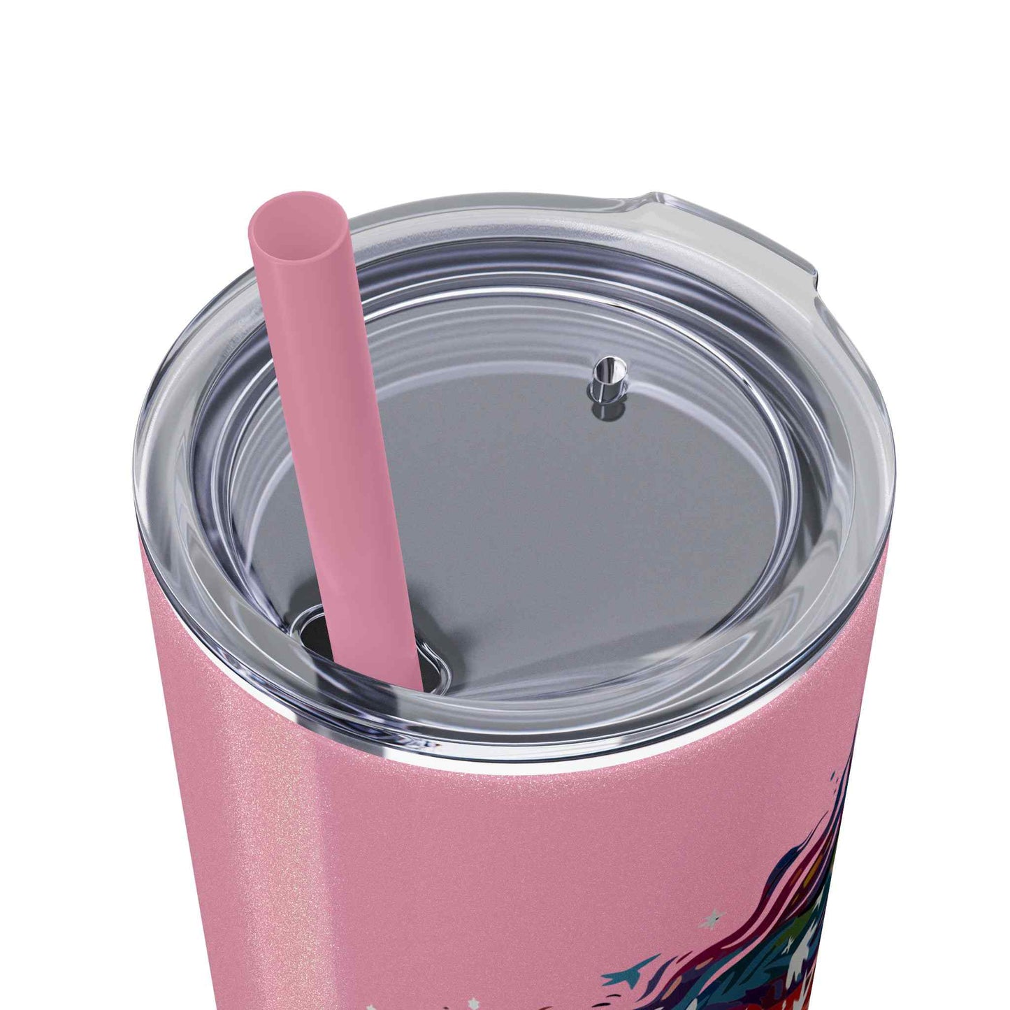 Blush Beauty Skinny Tumbler with Straw, 20oz