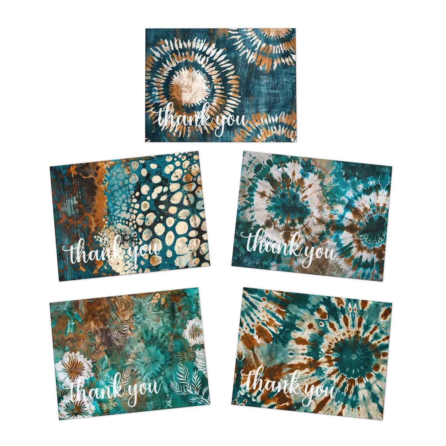 Tranquil Batik Multi-Design Thank You Cards (5-Pack)