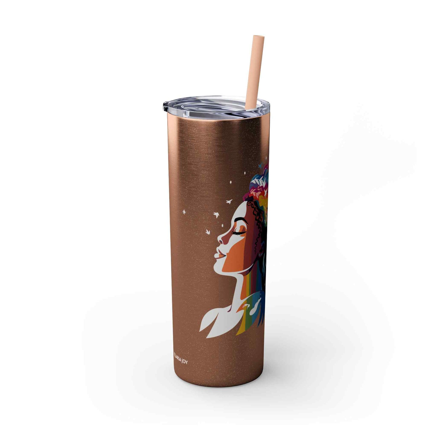 Blush Beauty Skinny Tumbler with Straw, 20oz
