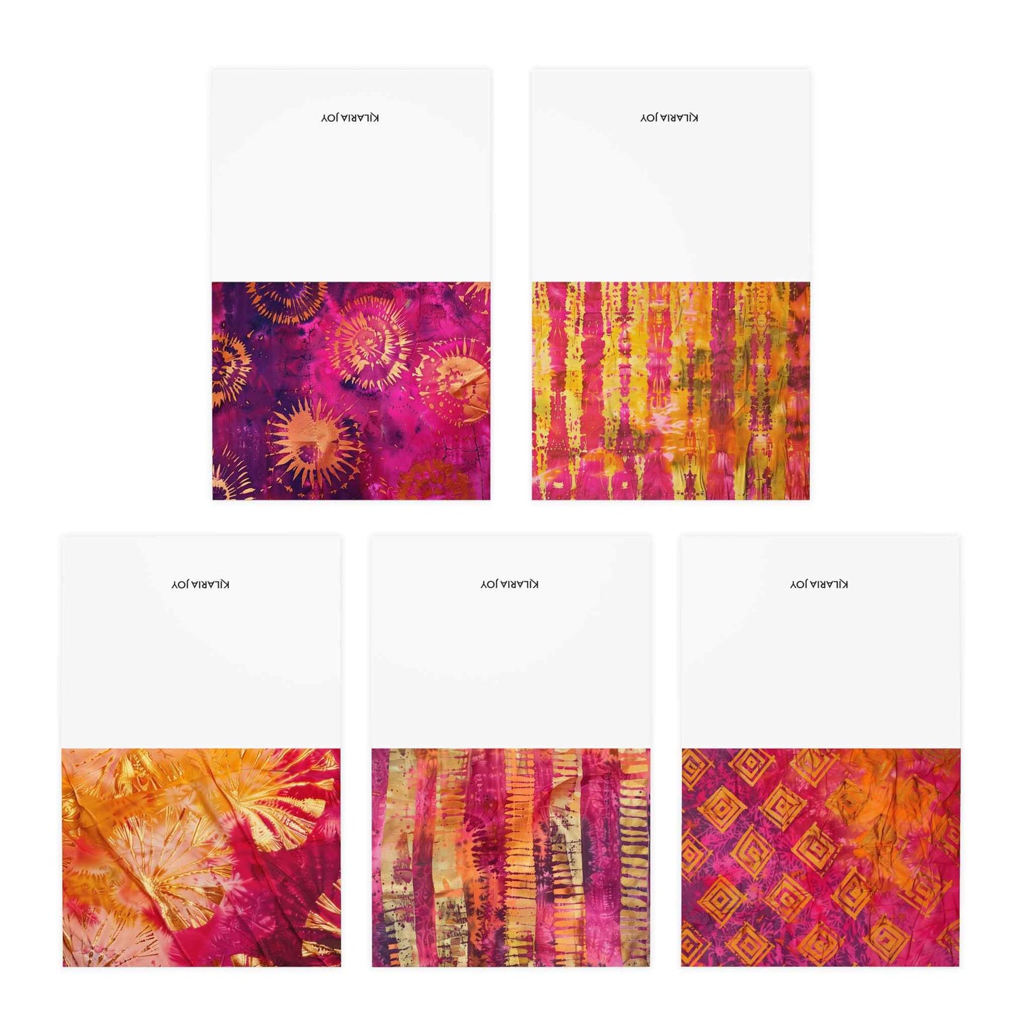 Blissful Batik Multi-Design Blank Note Cards (5-Pack)