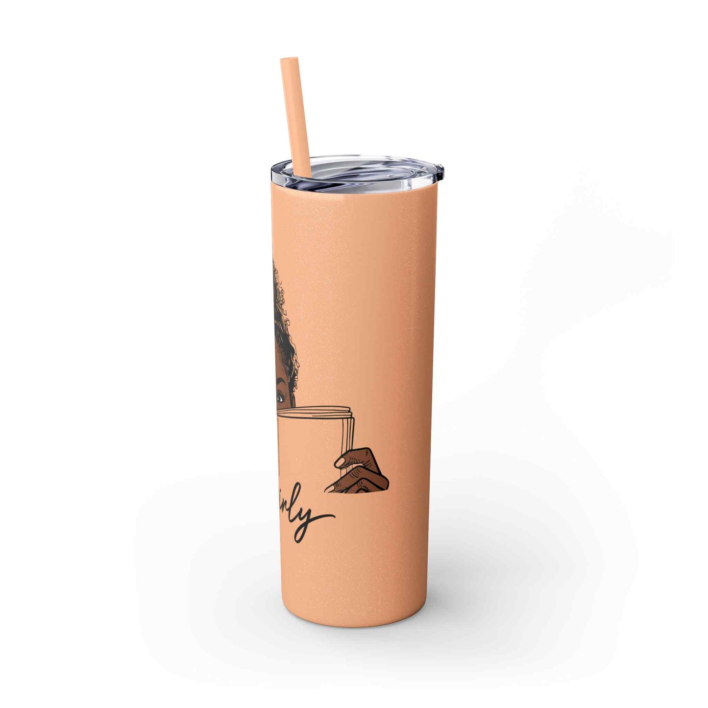Book Girly Skinny Tumbler with Straw, 20oz