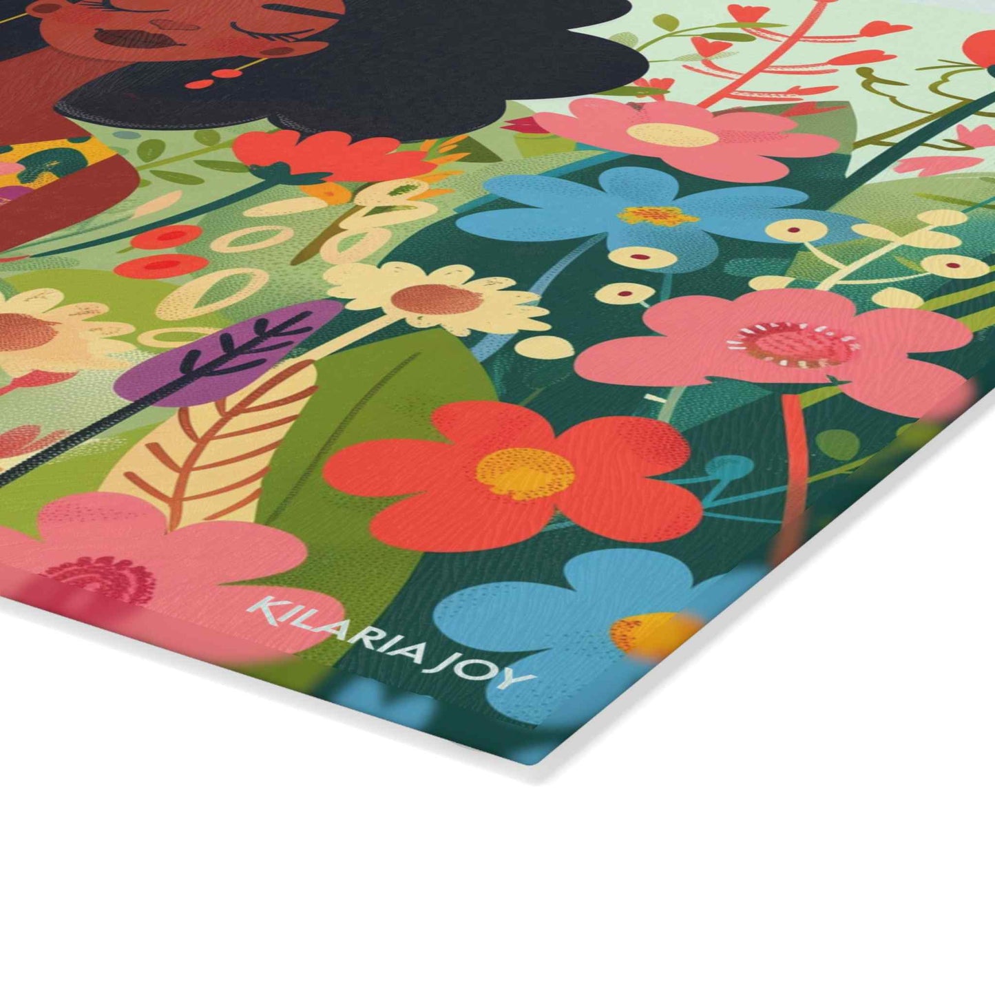 Peaceful Petals Premium Glass Cutting Board