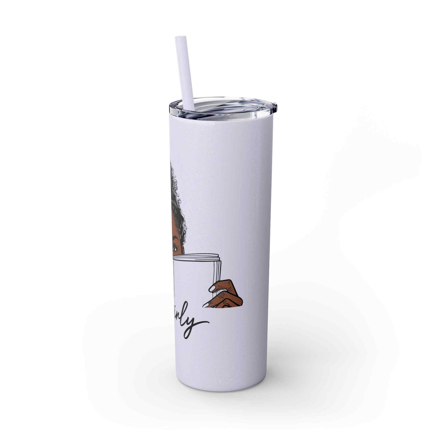 Book Girly Skinny Tumbler with Straw, 20oz