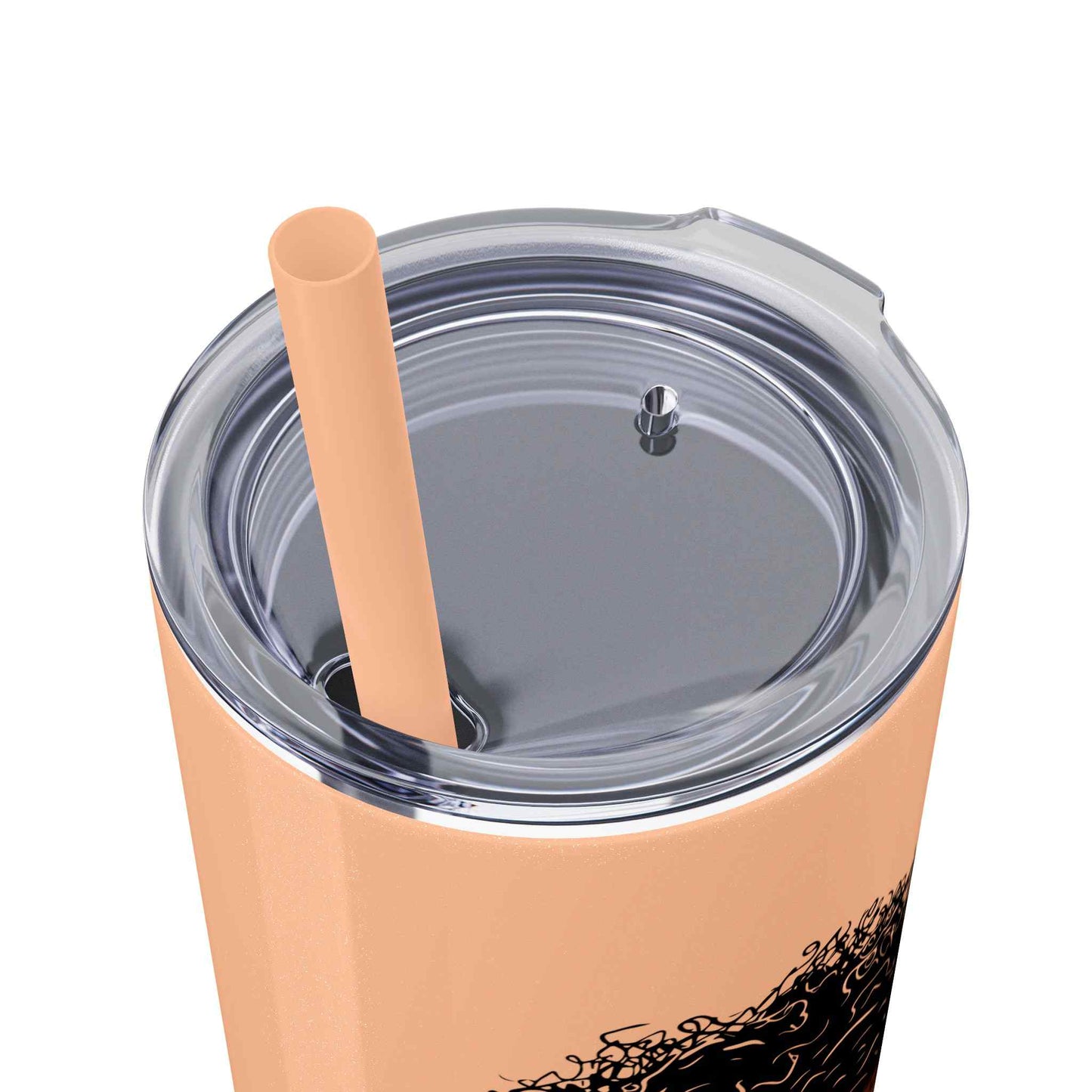 Book Girly Skinny Tumbler with Straw, 20oz