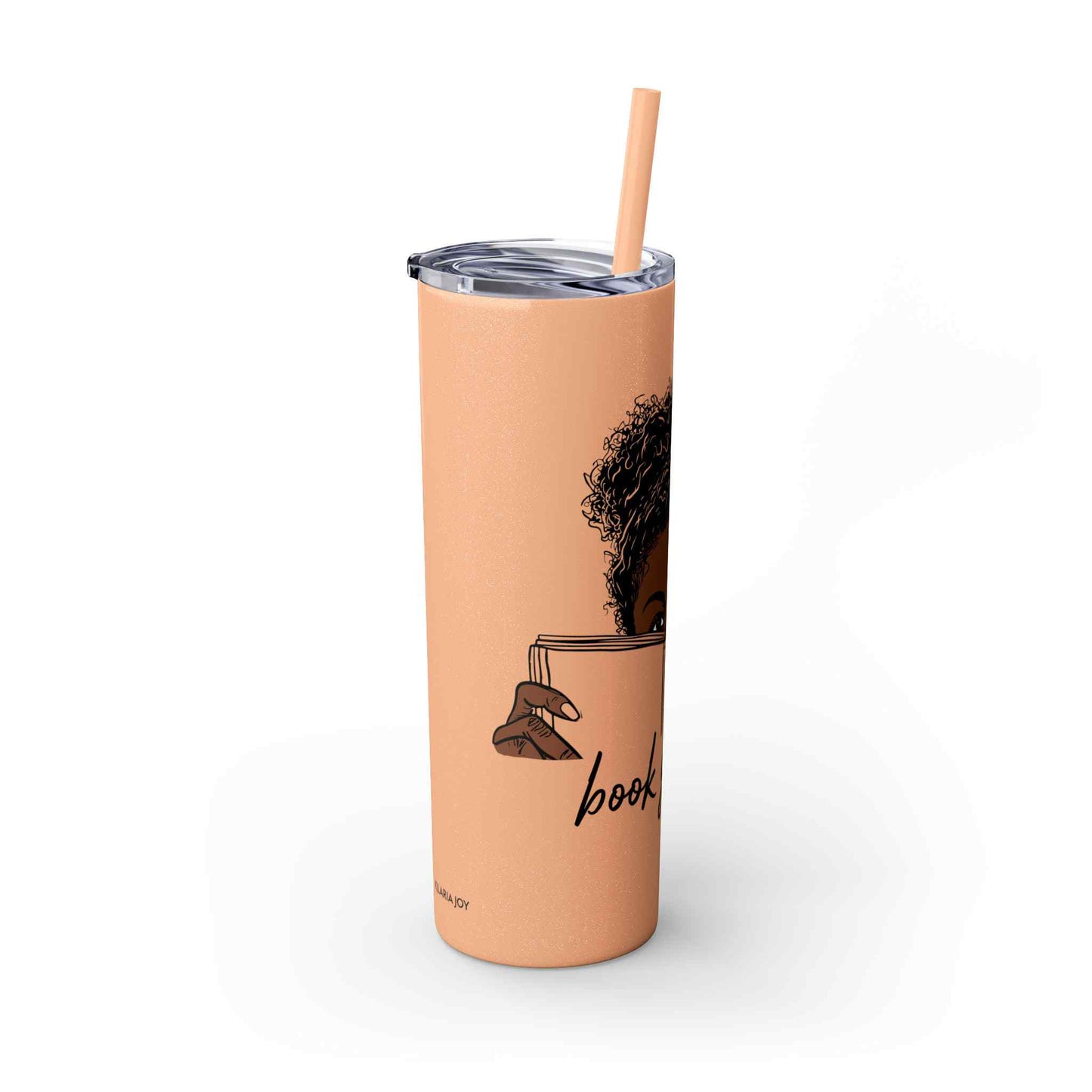 Book Girly Skinny Tumbler with Straw, 20oz