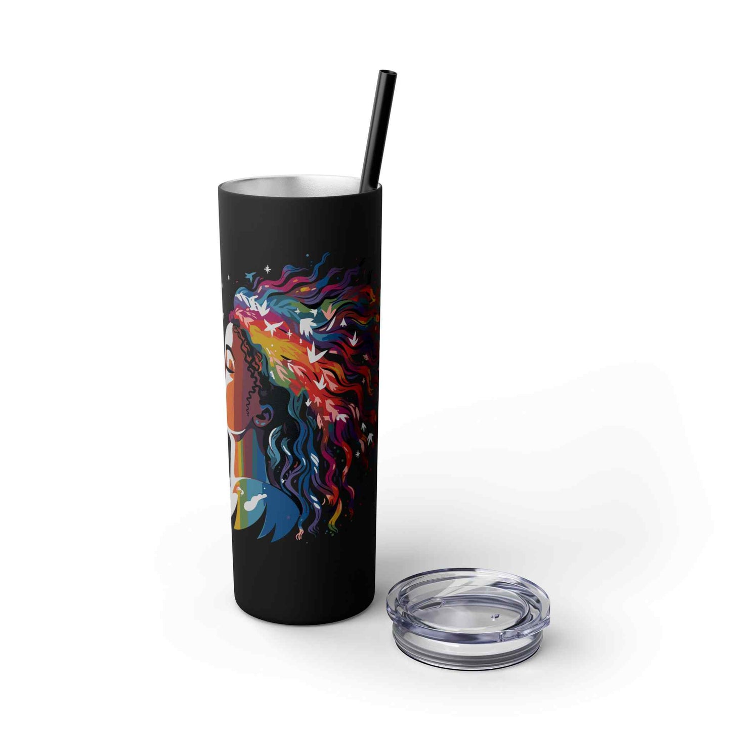 Blush Beauty Skinny Tumbler with Straw, 20oz