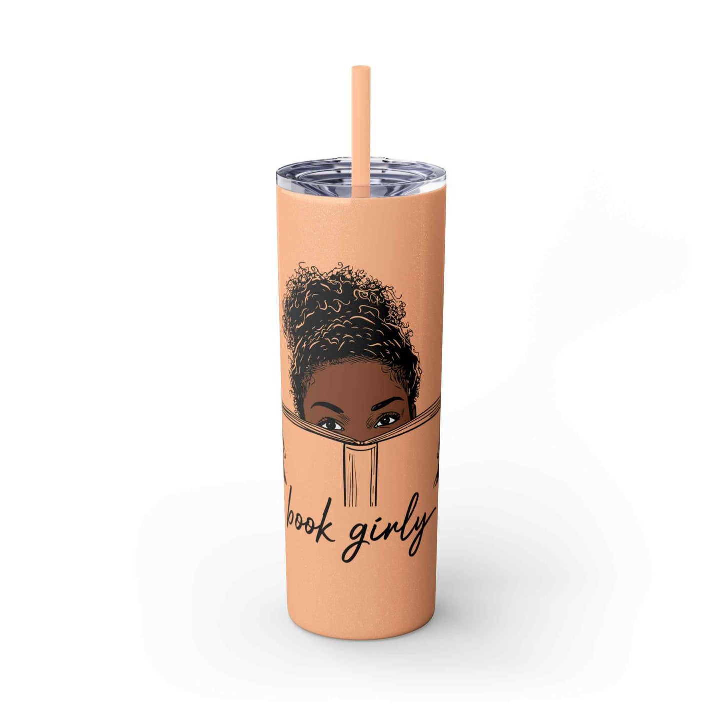 Book Girly Skinny Tumbler with Straw, 20oz