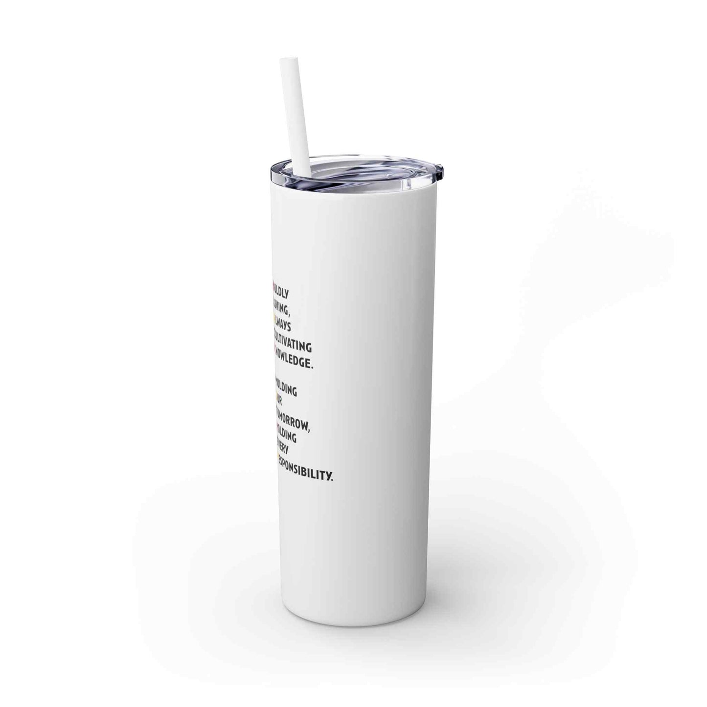 BLACK MOTHER Skinny Tumbler with Straw, 20oz