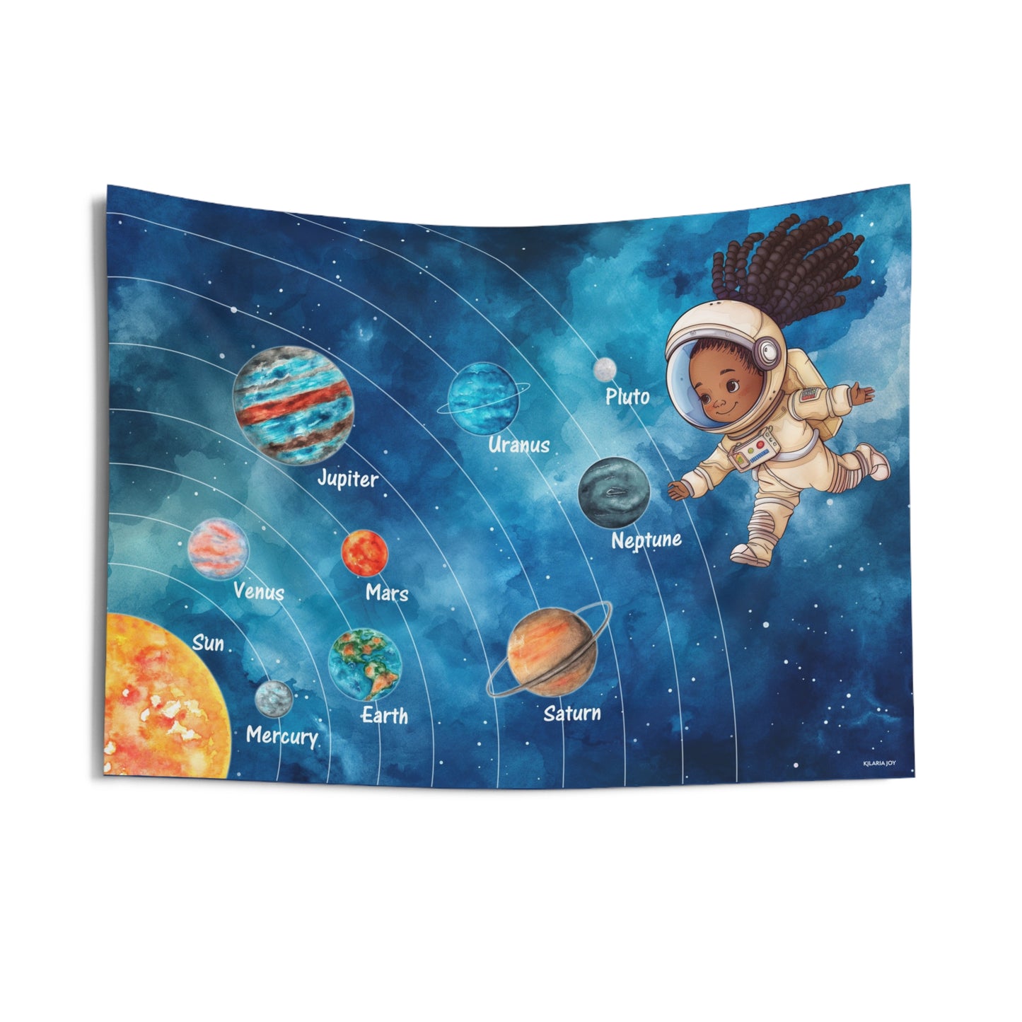 Galactic Explorer Girl's Wall Tapestry