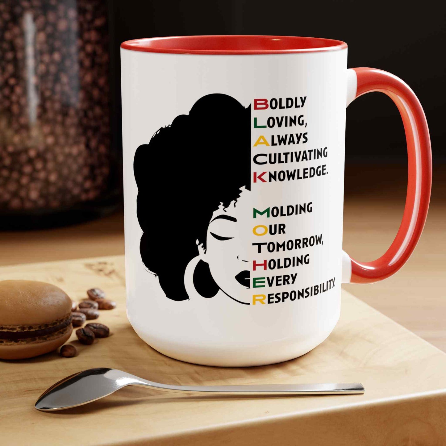 Black Mother Two-Tone Coffee Mug, 15oz