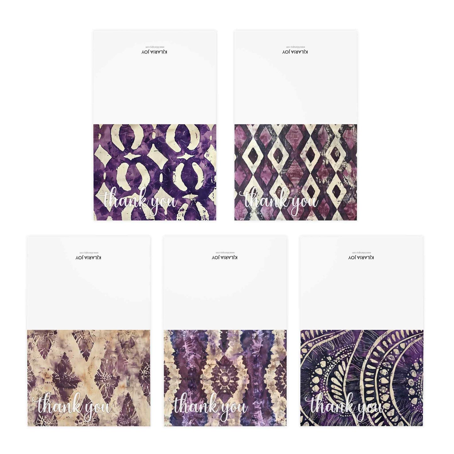 Amethyst in Batik Multi-Design Thank You Cards (5-Pack)