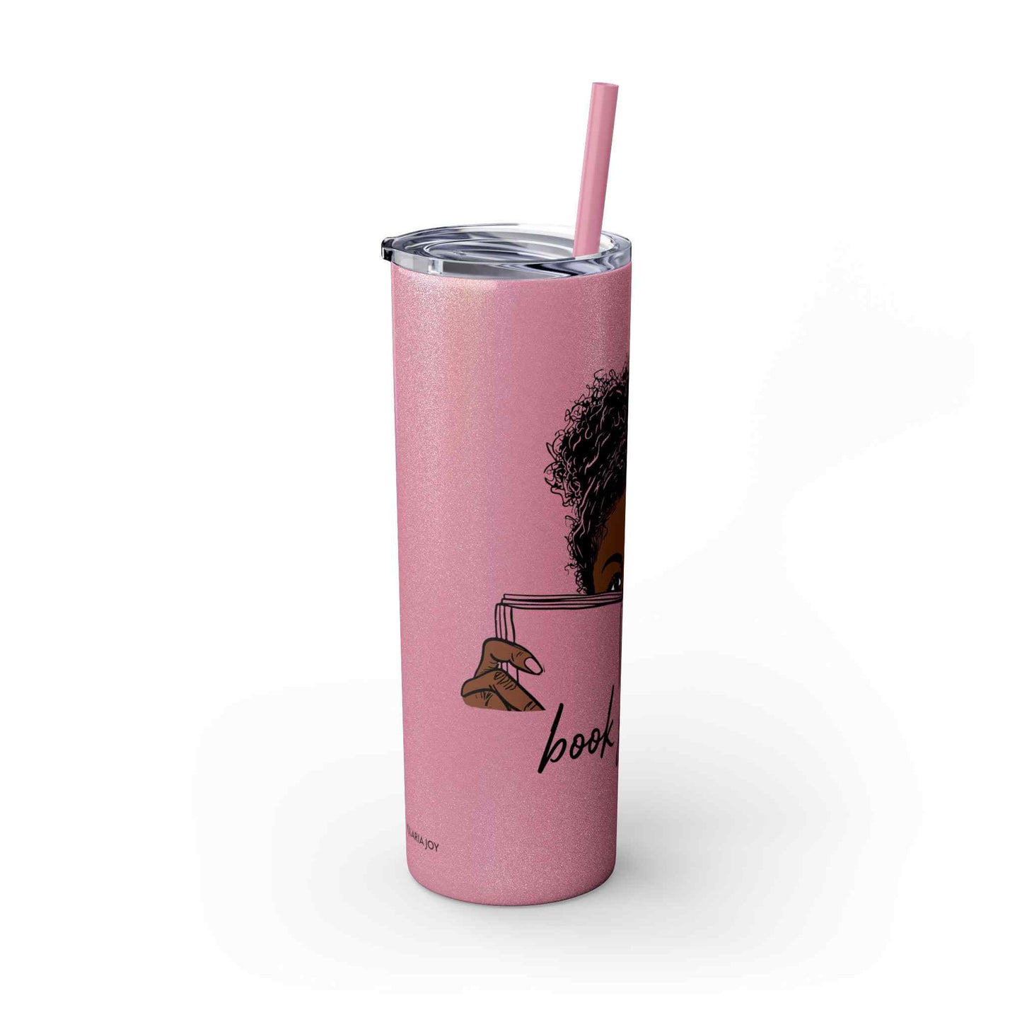 Book Girly Skinny Tumbler with Straw, 20oz