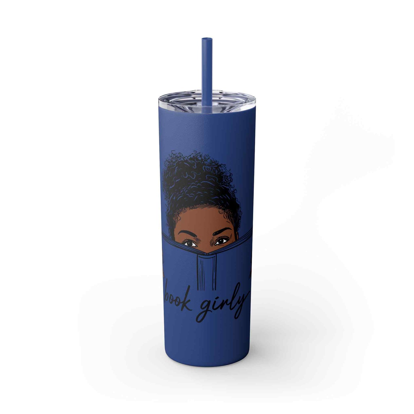 Book Girly Skinny Tumbler with Straw, 20oz