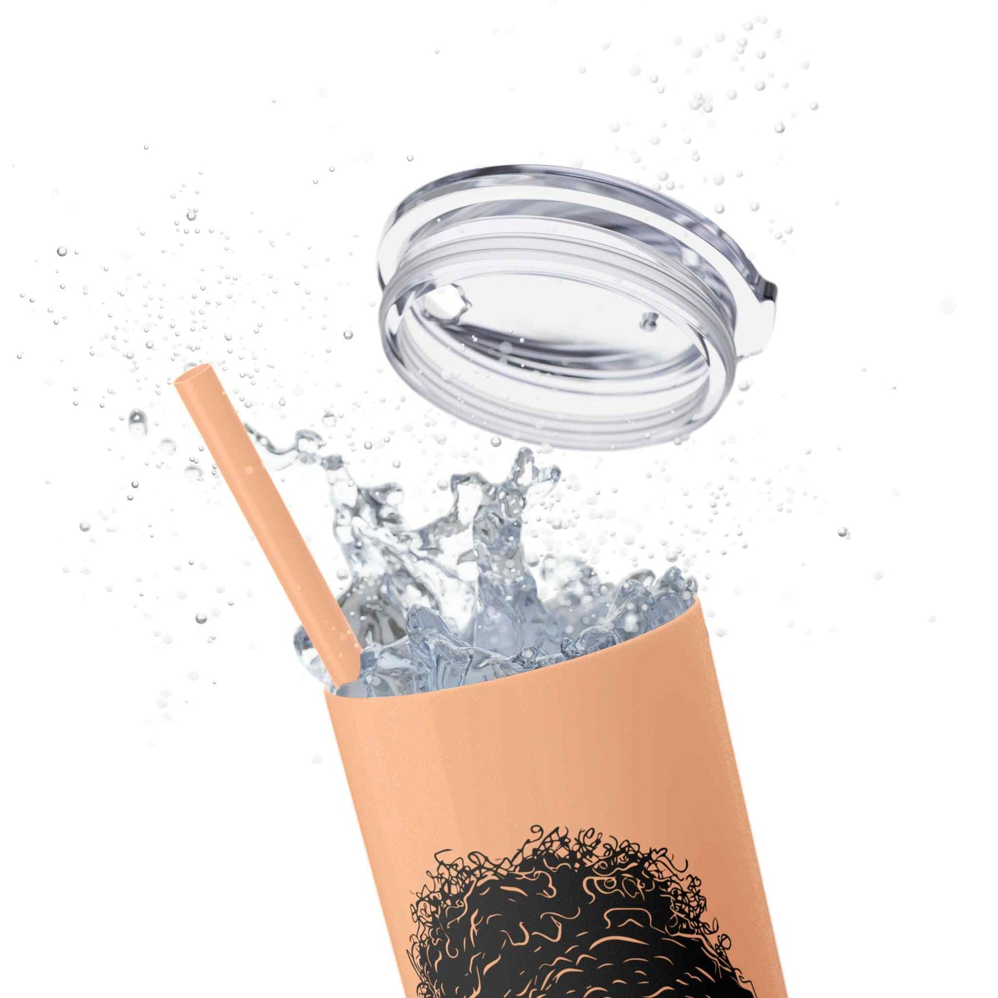 Book Girly Skinny Tumbler with Straw, 20oz