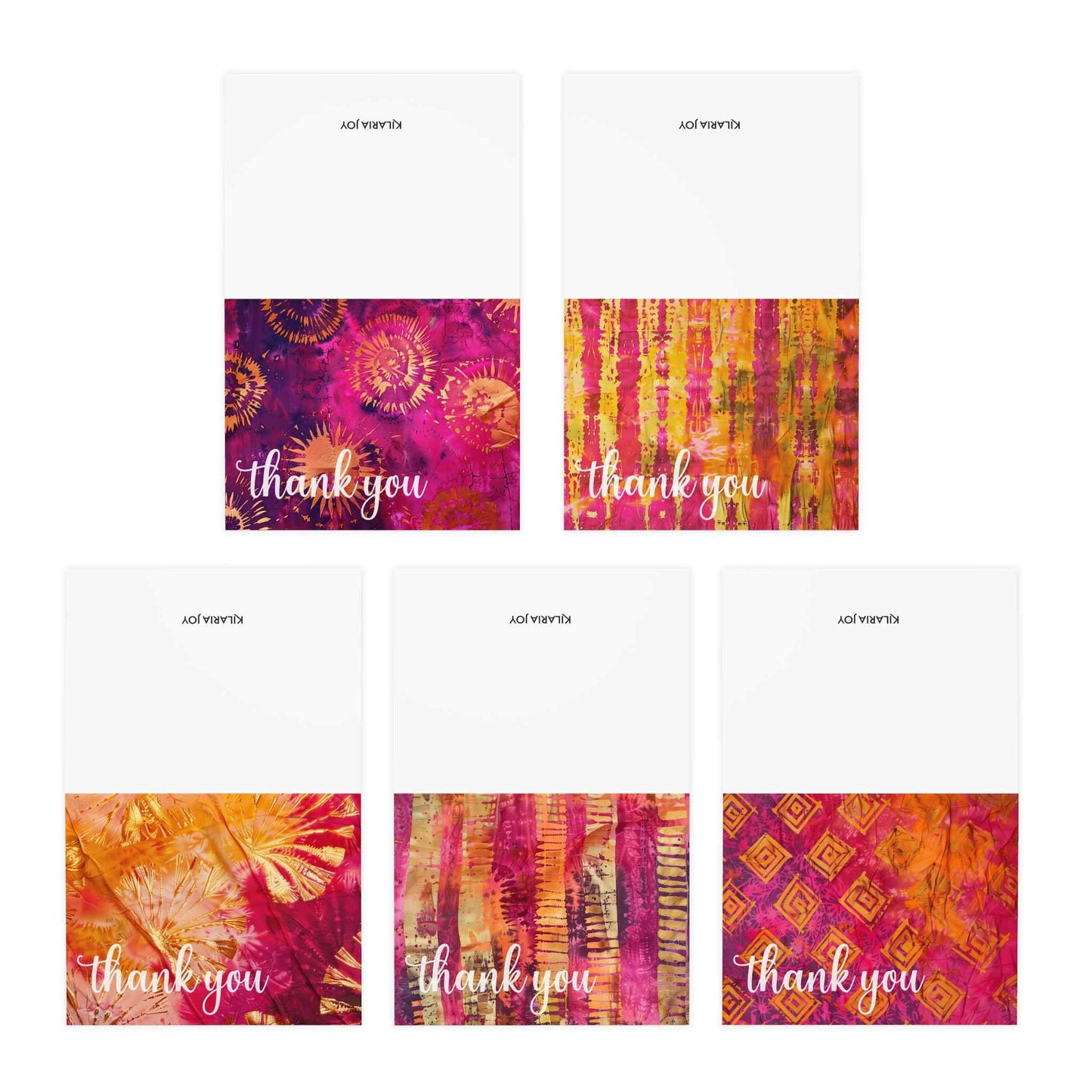 Blissful Batik Multi-Design Thank You Cards (5-Pack)