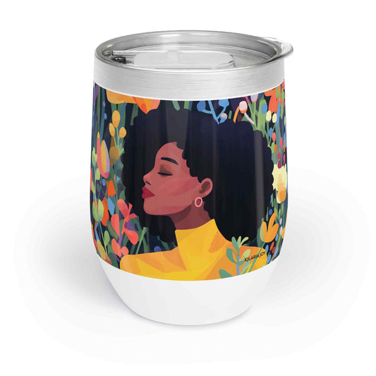 Garden Grace Wine Tumbler with Lid, 12oz