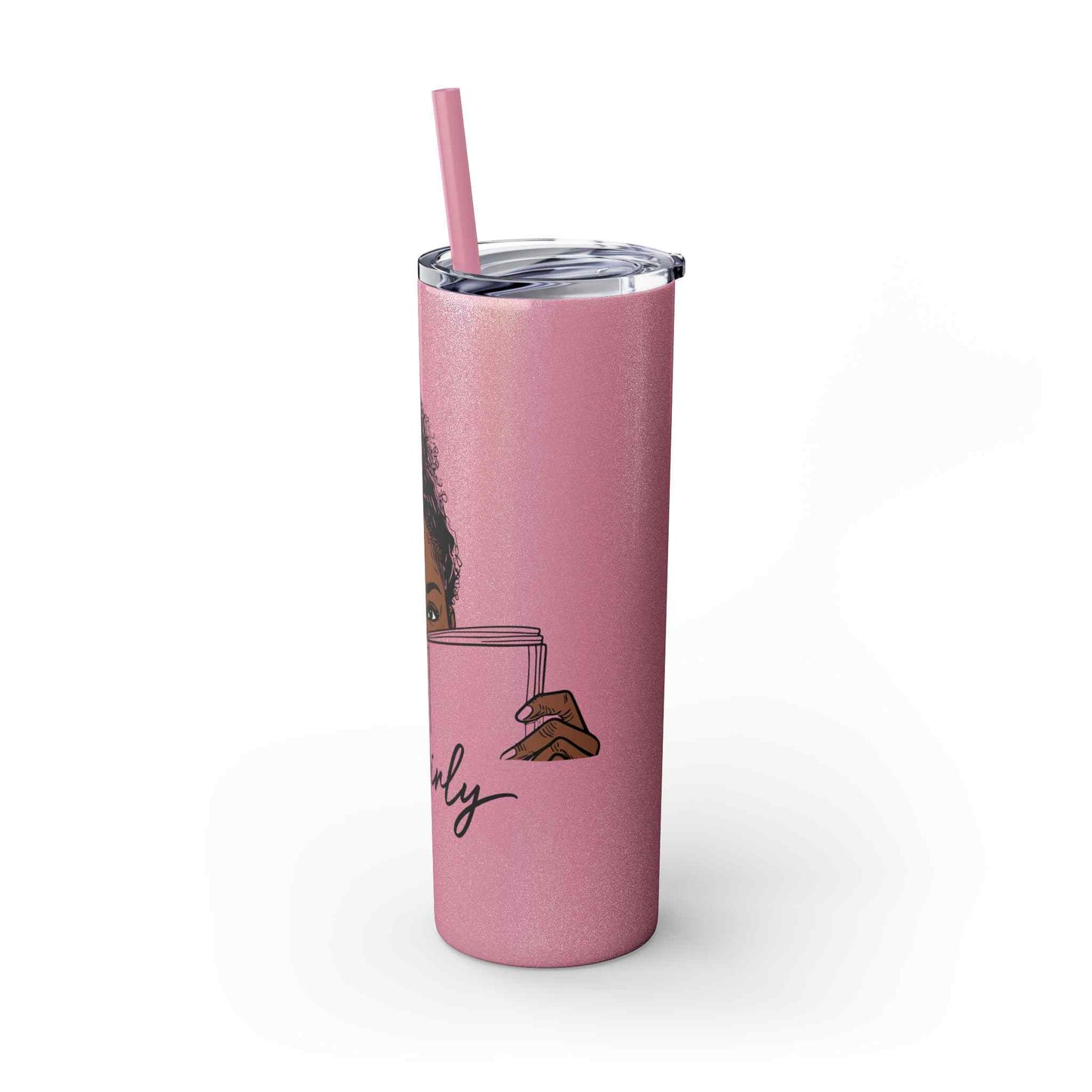 Book Girly Skinny Tumbler with Straw, 20oz
