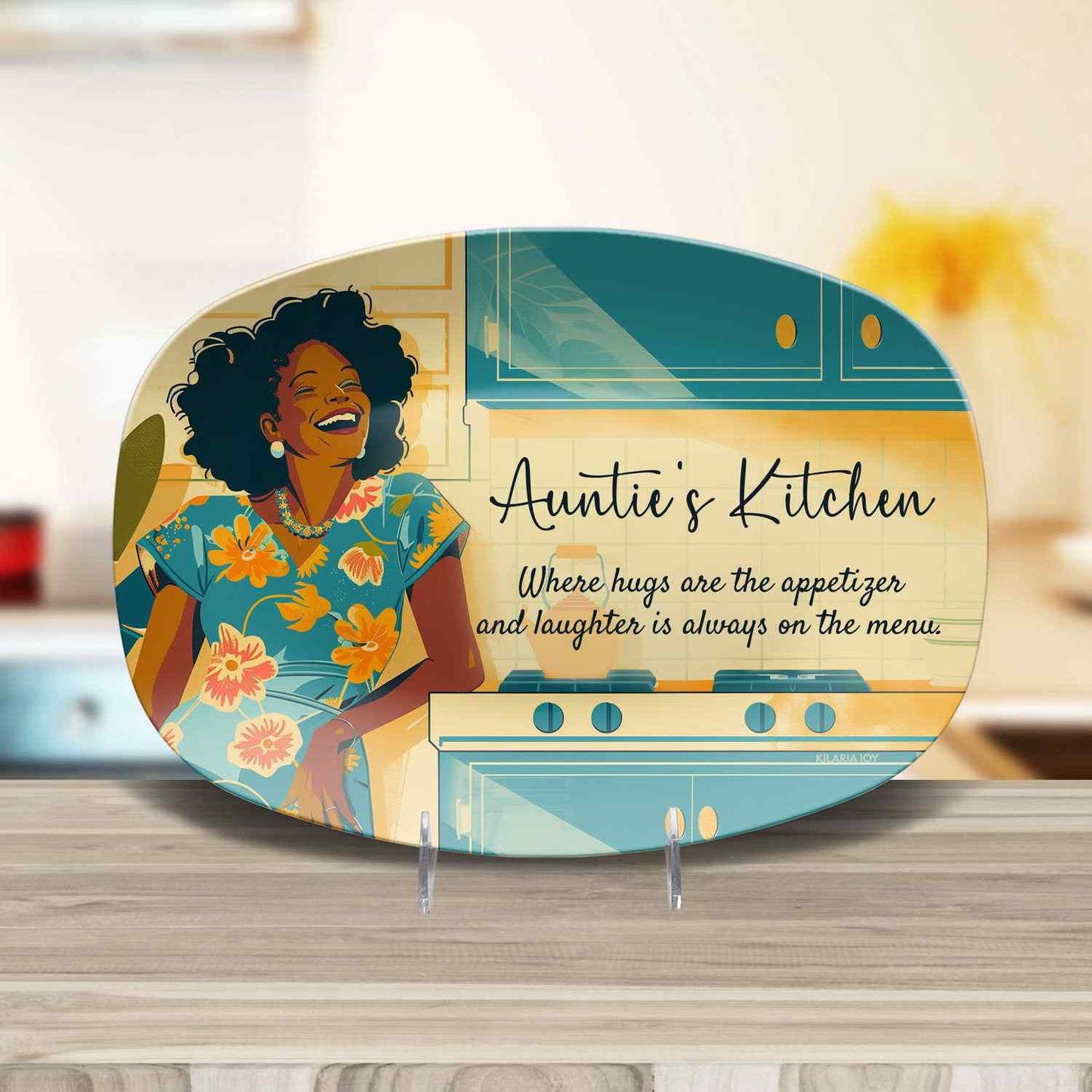 Auntie's Kitchen Large Serving Platter (Teal)