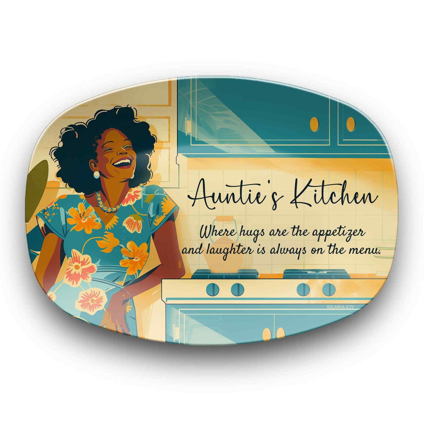 Auntie's Kitchen Large Serving Platter (Teal)