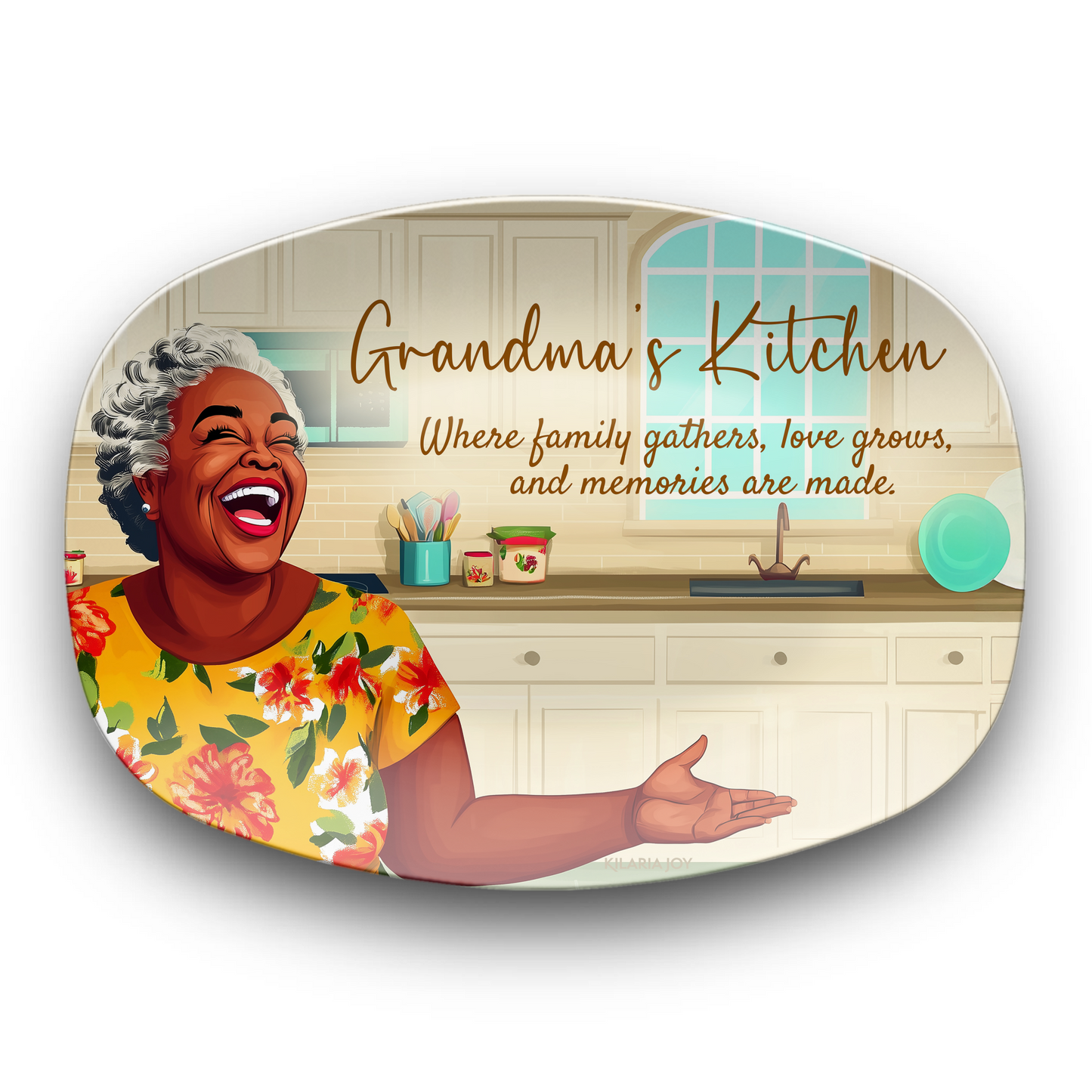 Grandma's Kitchen Large Serving Platter (Cream)