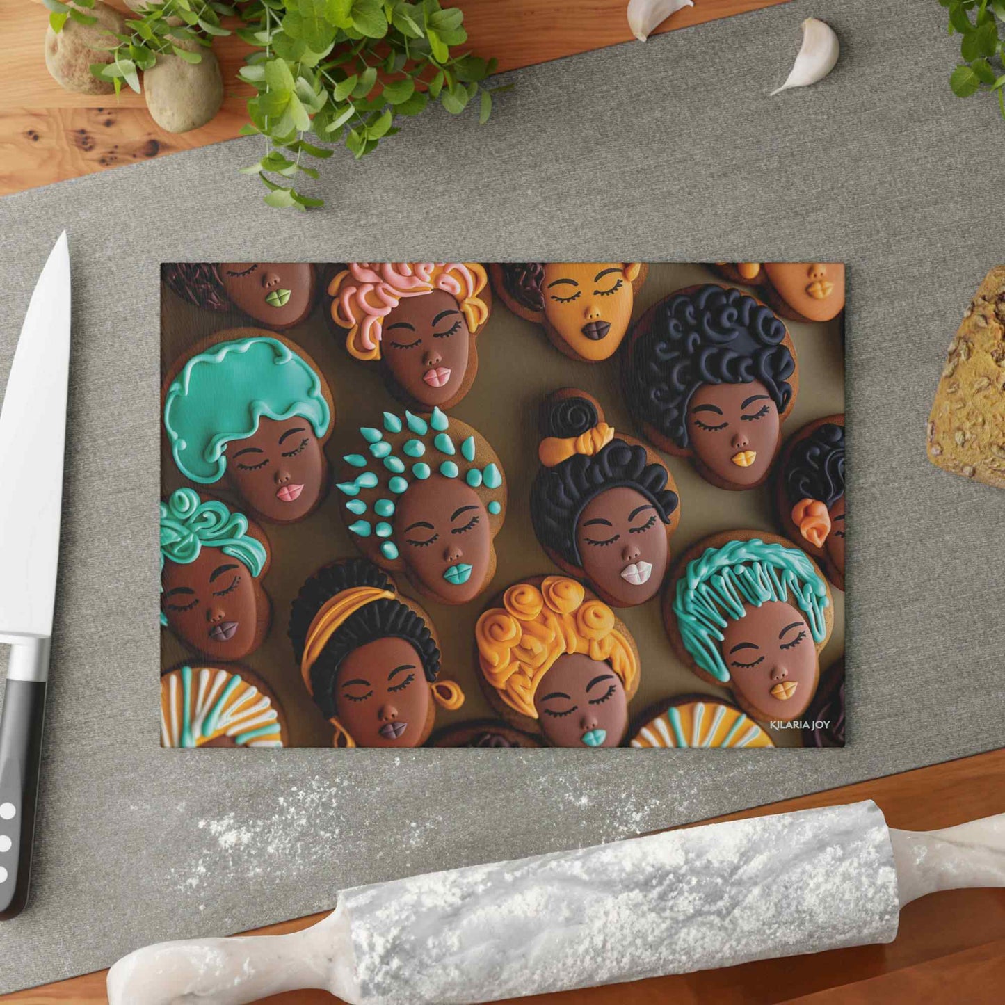 Bake It Black Premium Glass Cutting Board