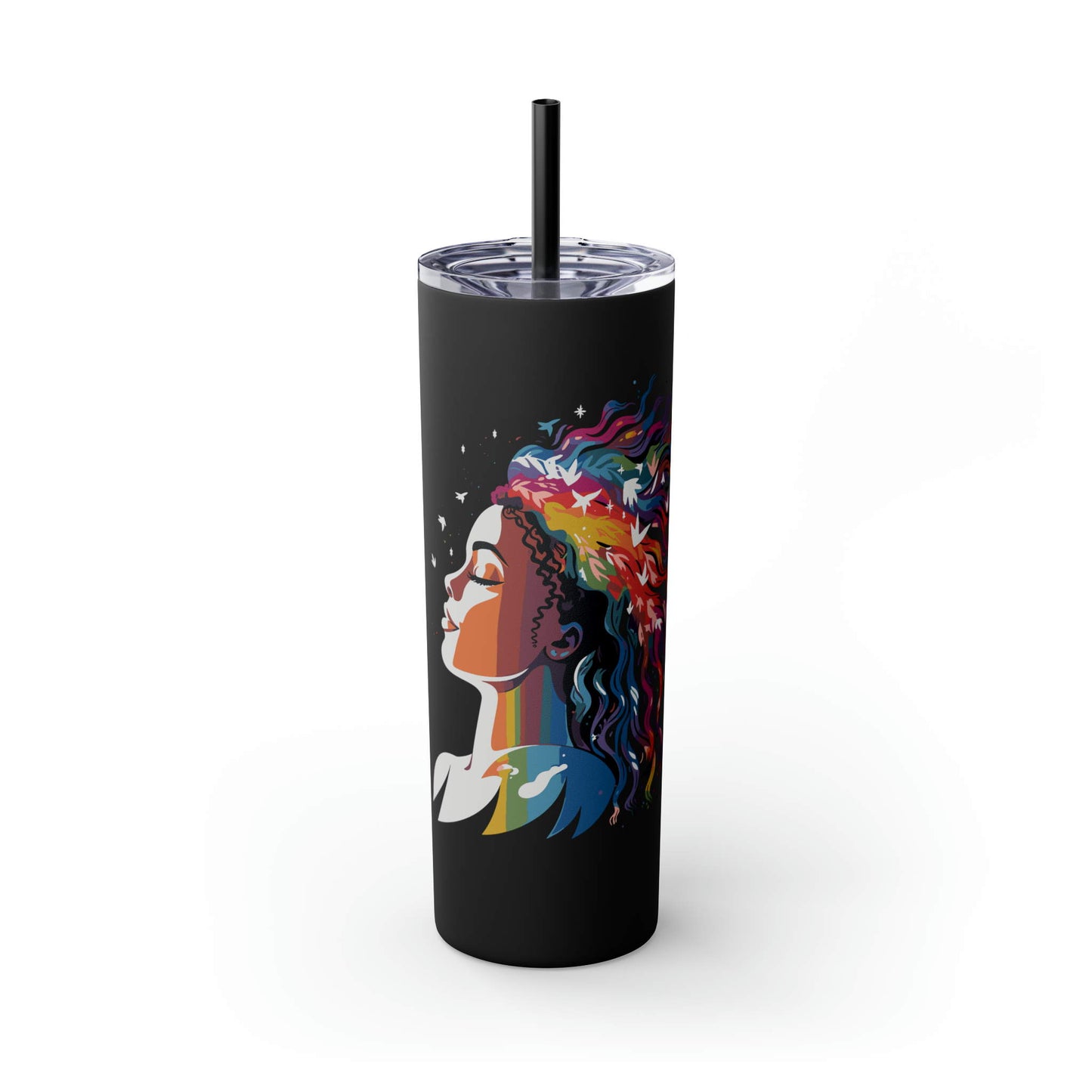 Blush Beauty Skinny Tumbler with Straw, 20oz