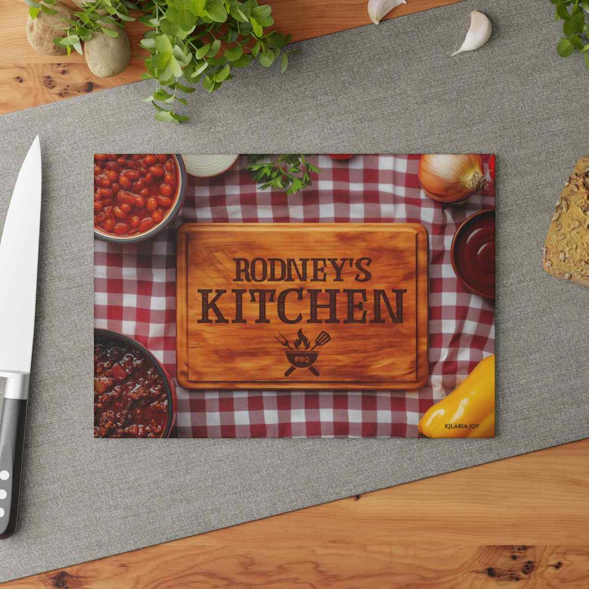 Cookout King Personalized Premium Glass Cutting Board