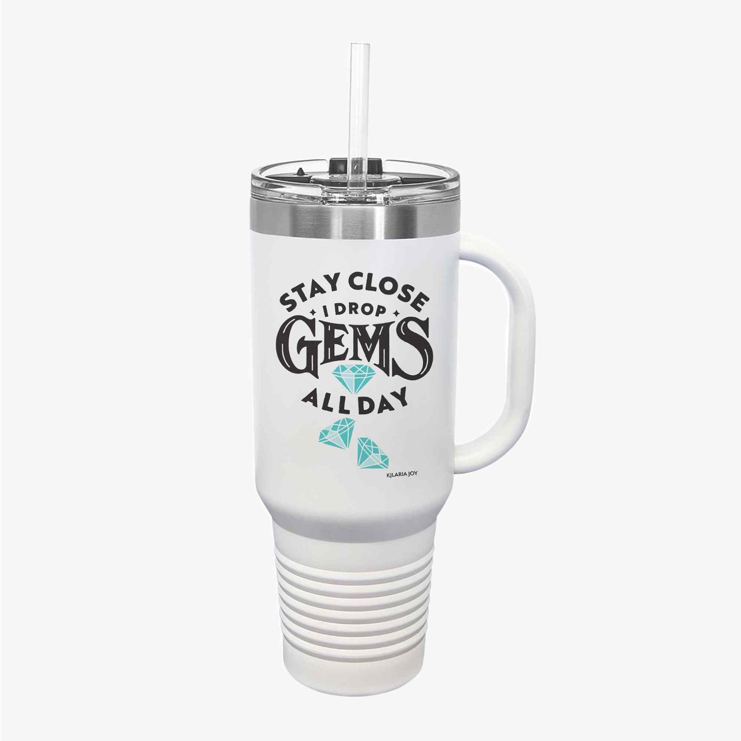 Dropping Gems Insulated Travel Mug, 40oz