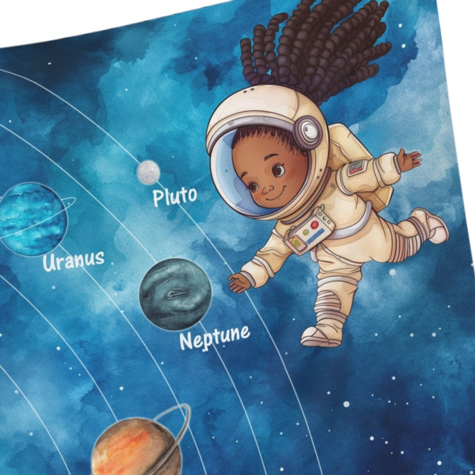 Galactic Explorer Girl's Wall Tapestry