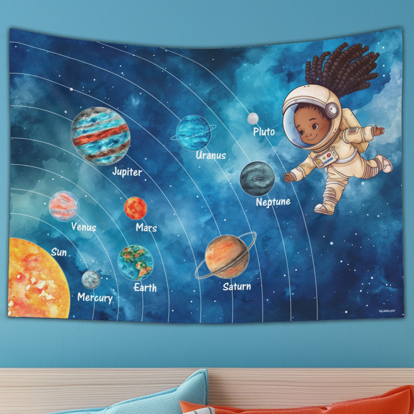 Galactic Explorer Girl's Wall Tapestry